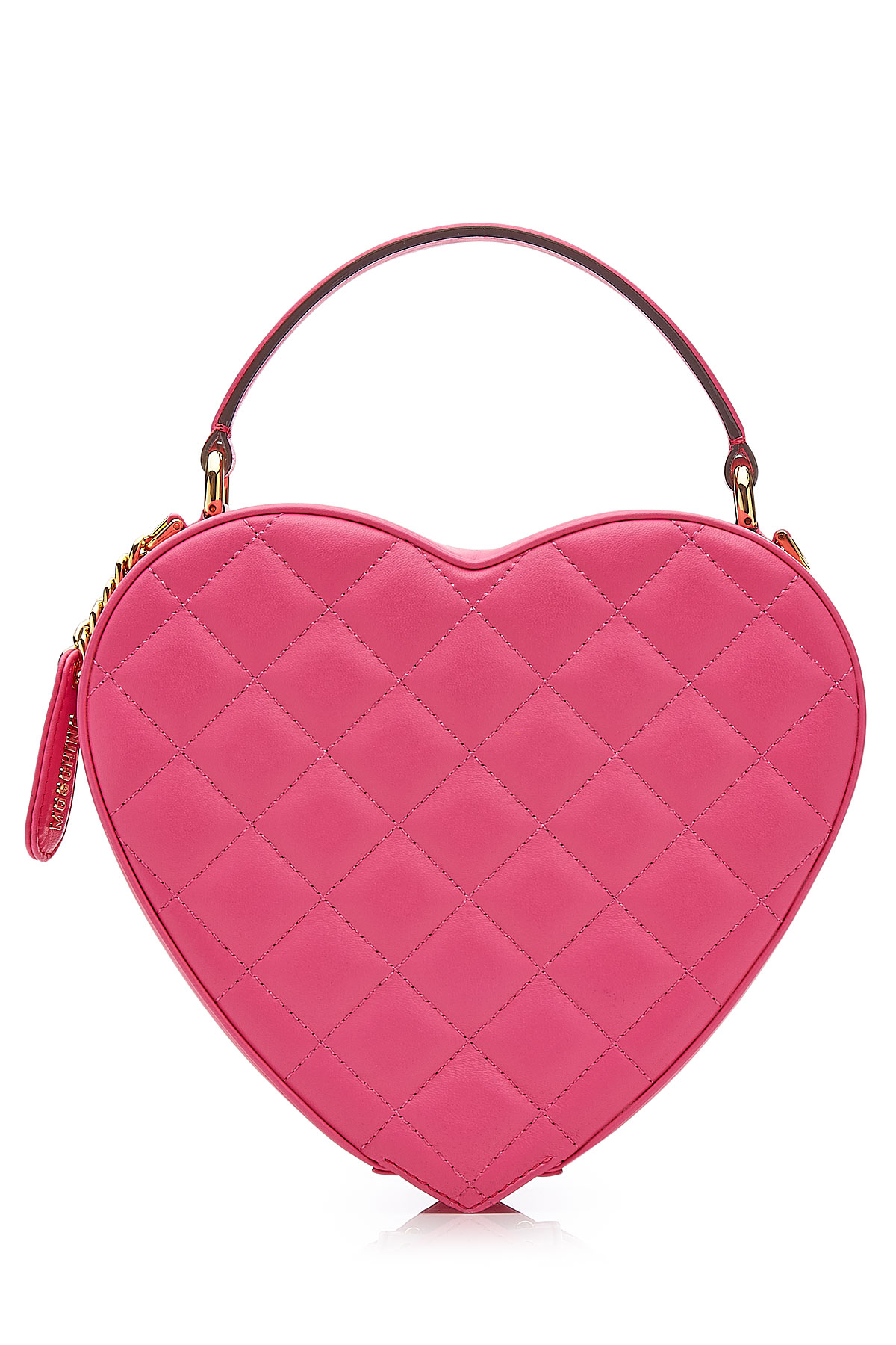Moschino Crystal Heart Leather Shoulder Bag - Pink in Pink | Lyst