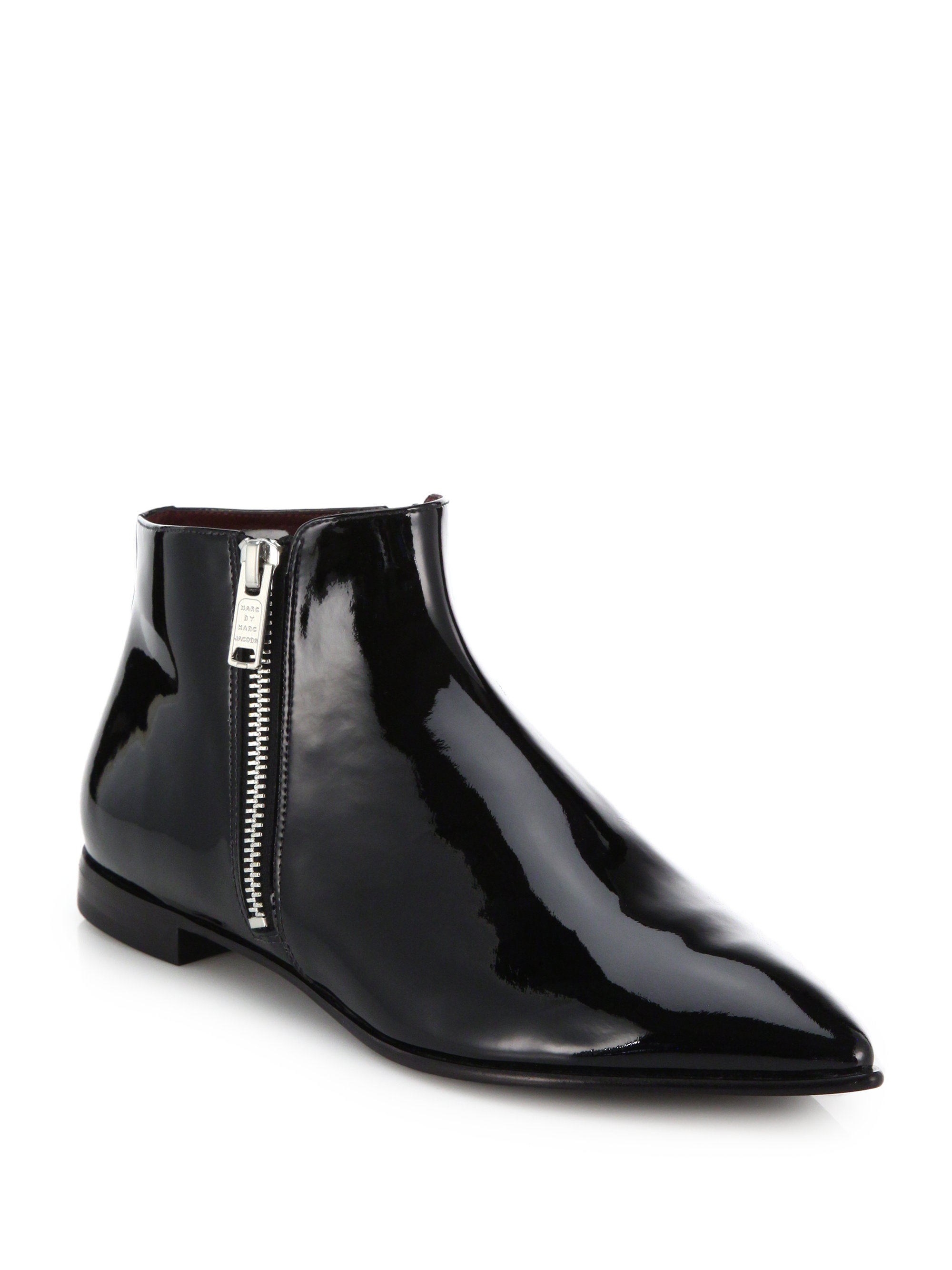Lyst - Marc by marc jacobs Blake Double-zip Patent Leather Ankle Boots ...