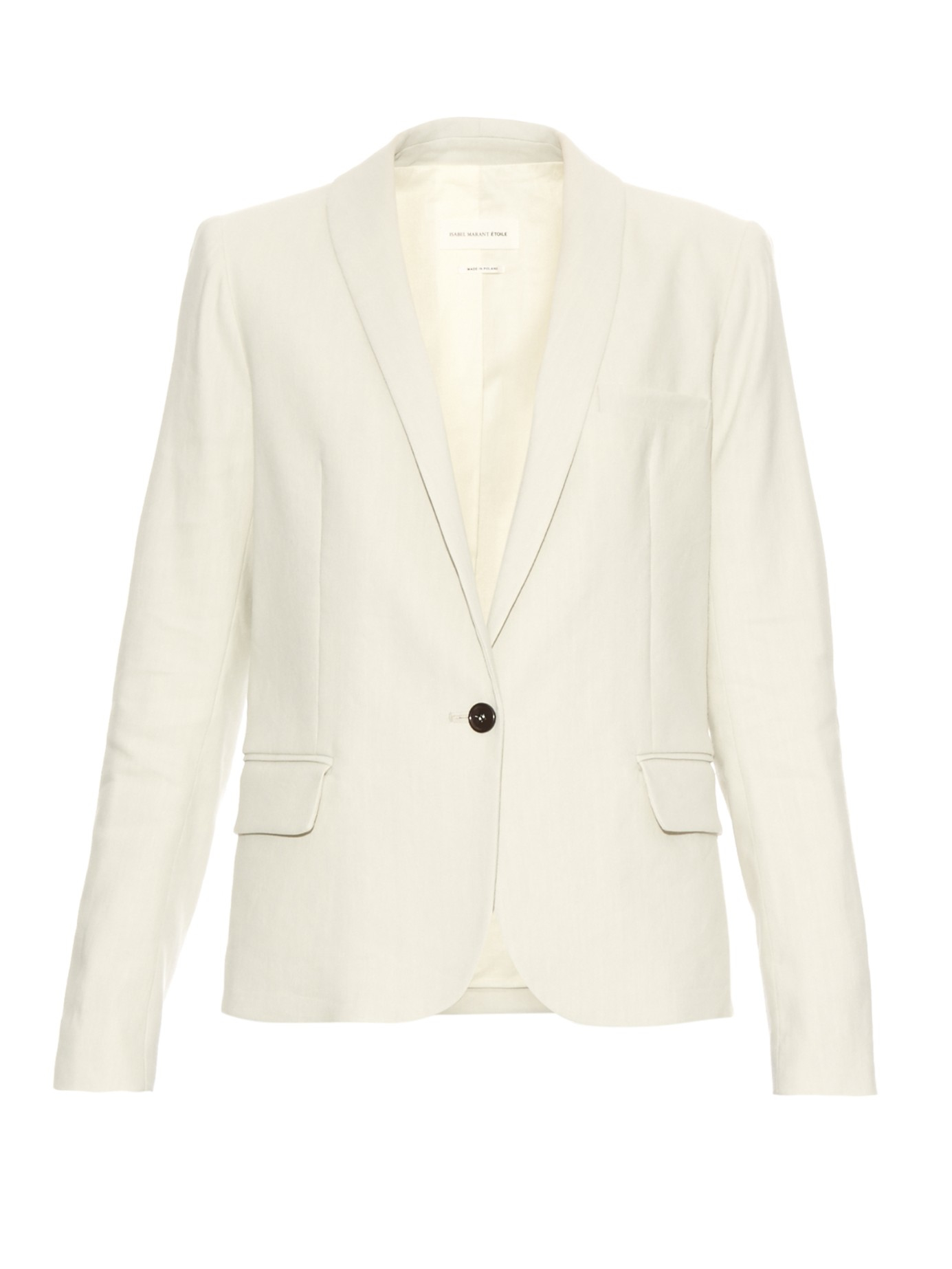 Lyst - Étoile Isabel Marant Keith Shawl-lapel Linen-blend Jacket in White