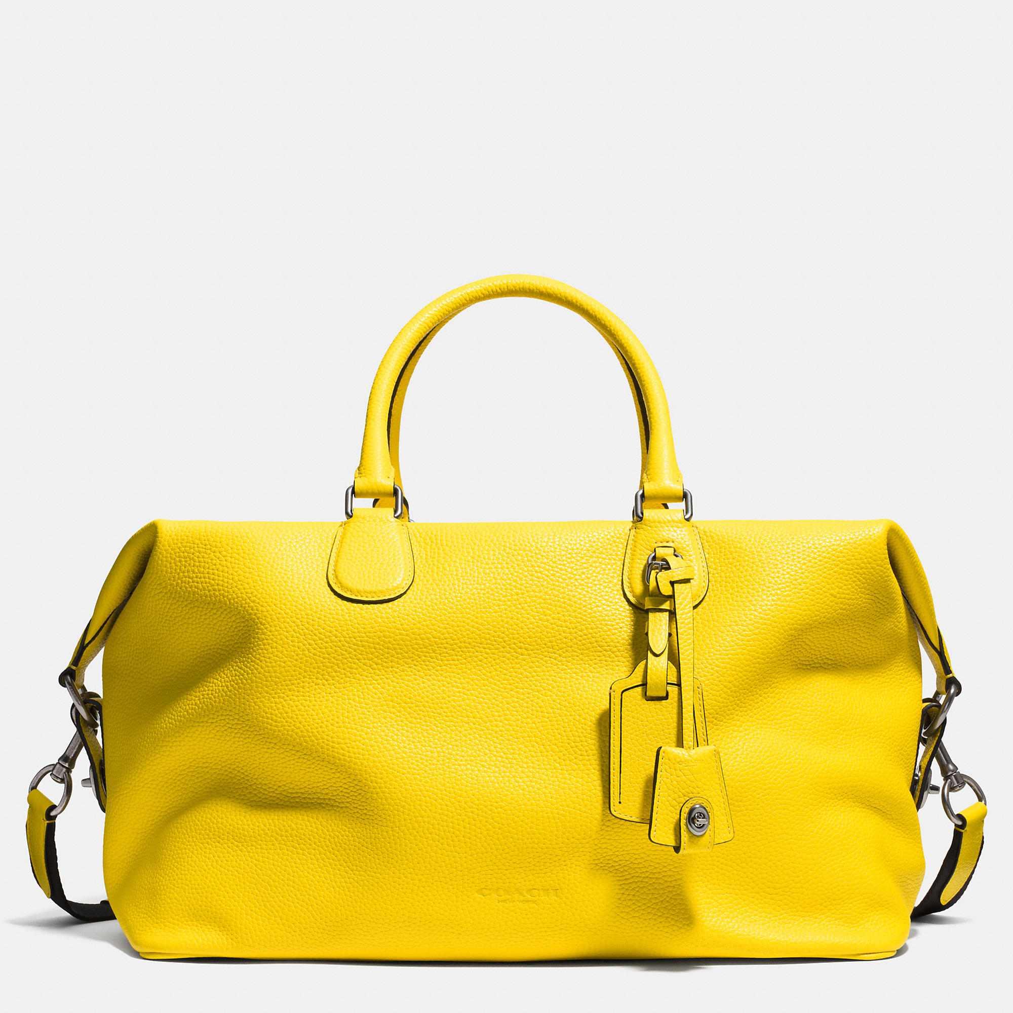Lyst Coach Explorer Bag In Pebble Leather Yellow For Men Gallery