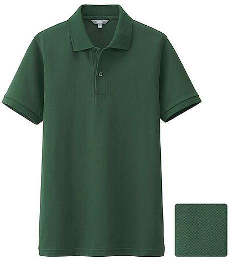 Uniqlo Dry Pique Short Sleeve Polo Shirt in Green for Men | Lyst