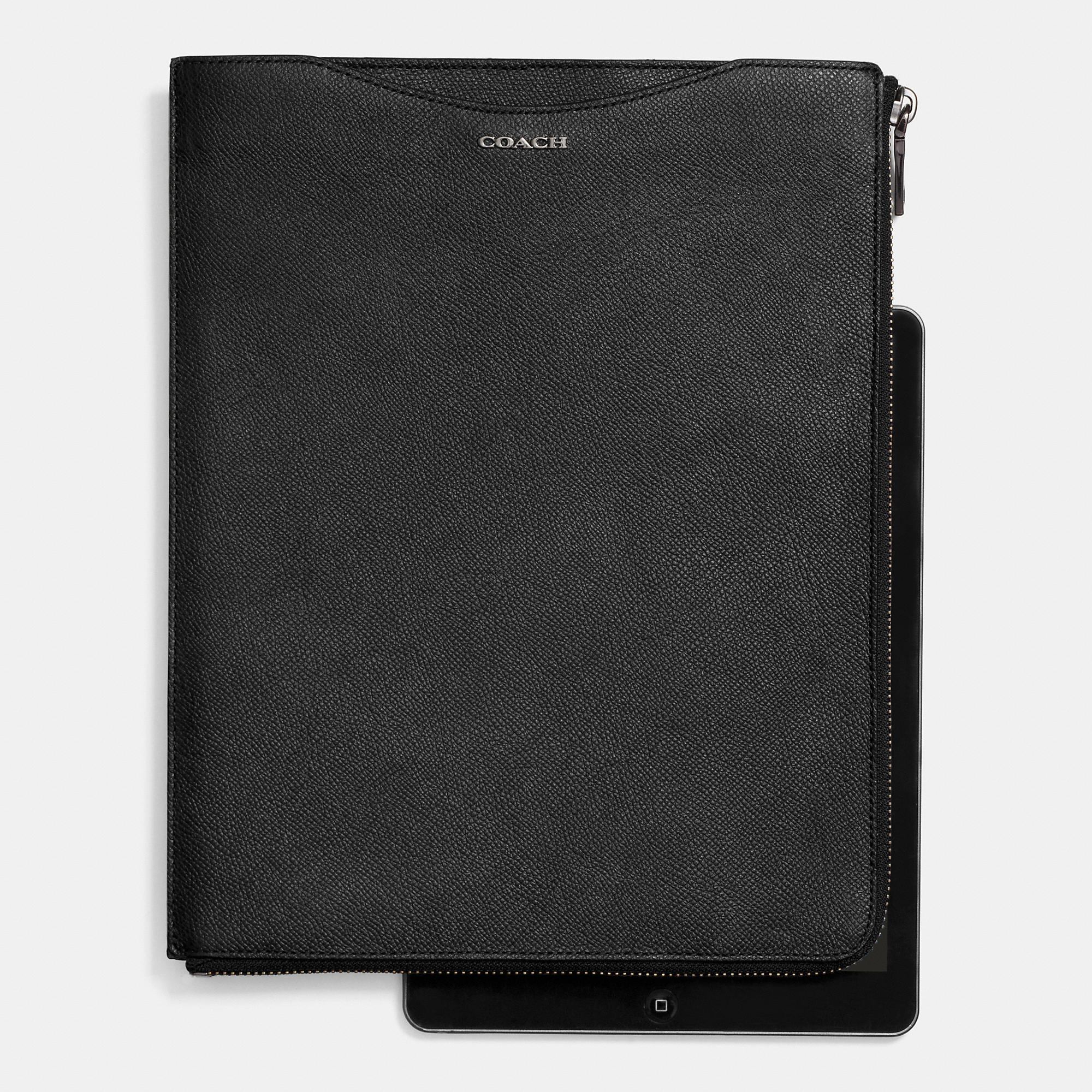 Lyst Coach Slim Zip Tablet Case In Crossgrain Leather in Black for Men