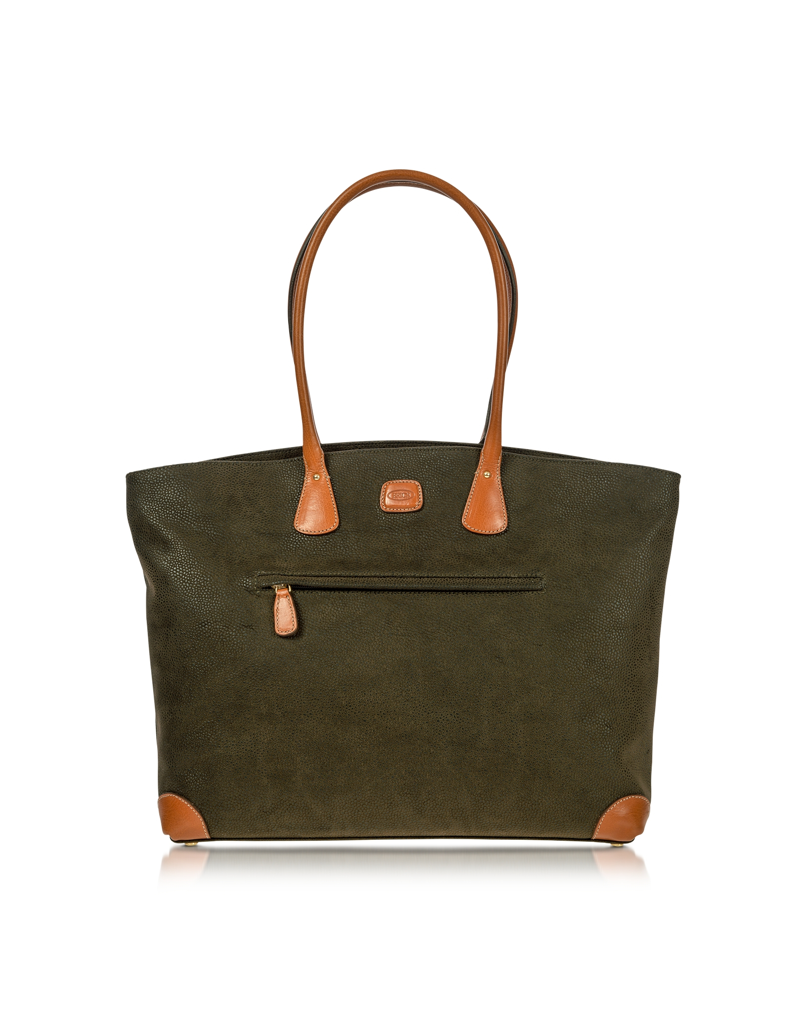 Lyst - Bric'S Life - Large Olive Green Micro-suede Tote Bag in Green