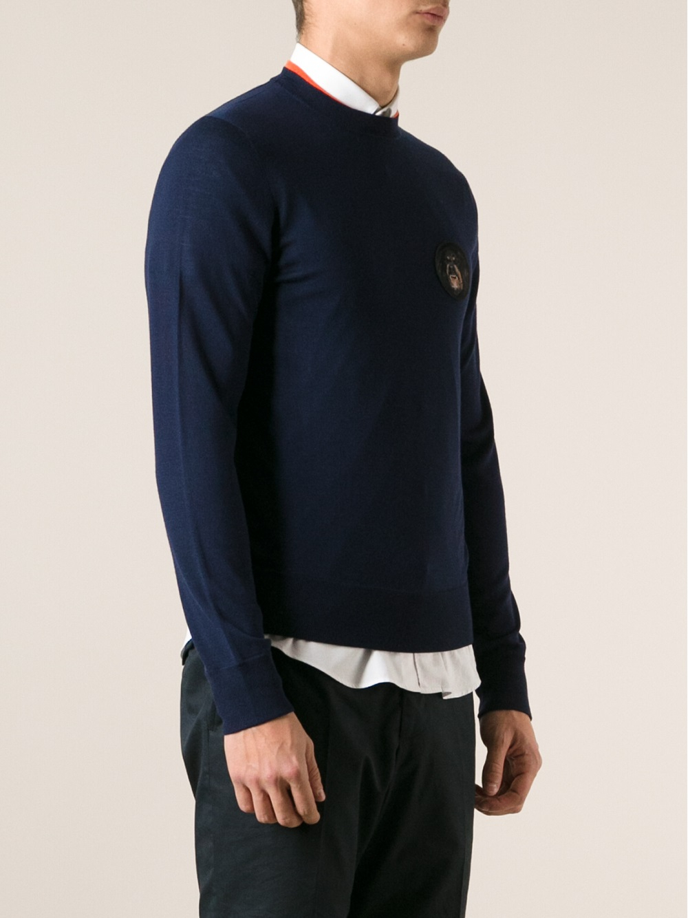 Lyst - Givenchy Logo Knit Sweater in Blue for Men