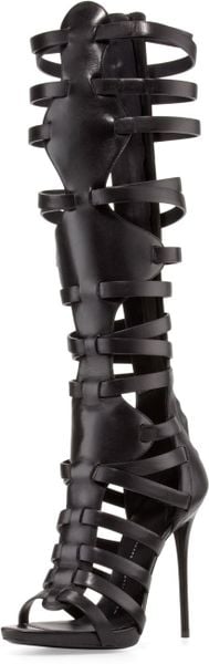 Giuseppe Zanotti High-Heel Caged Knee Sandal in Black (NERO) | Lyst