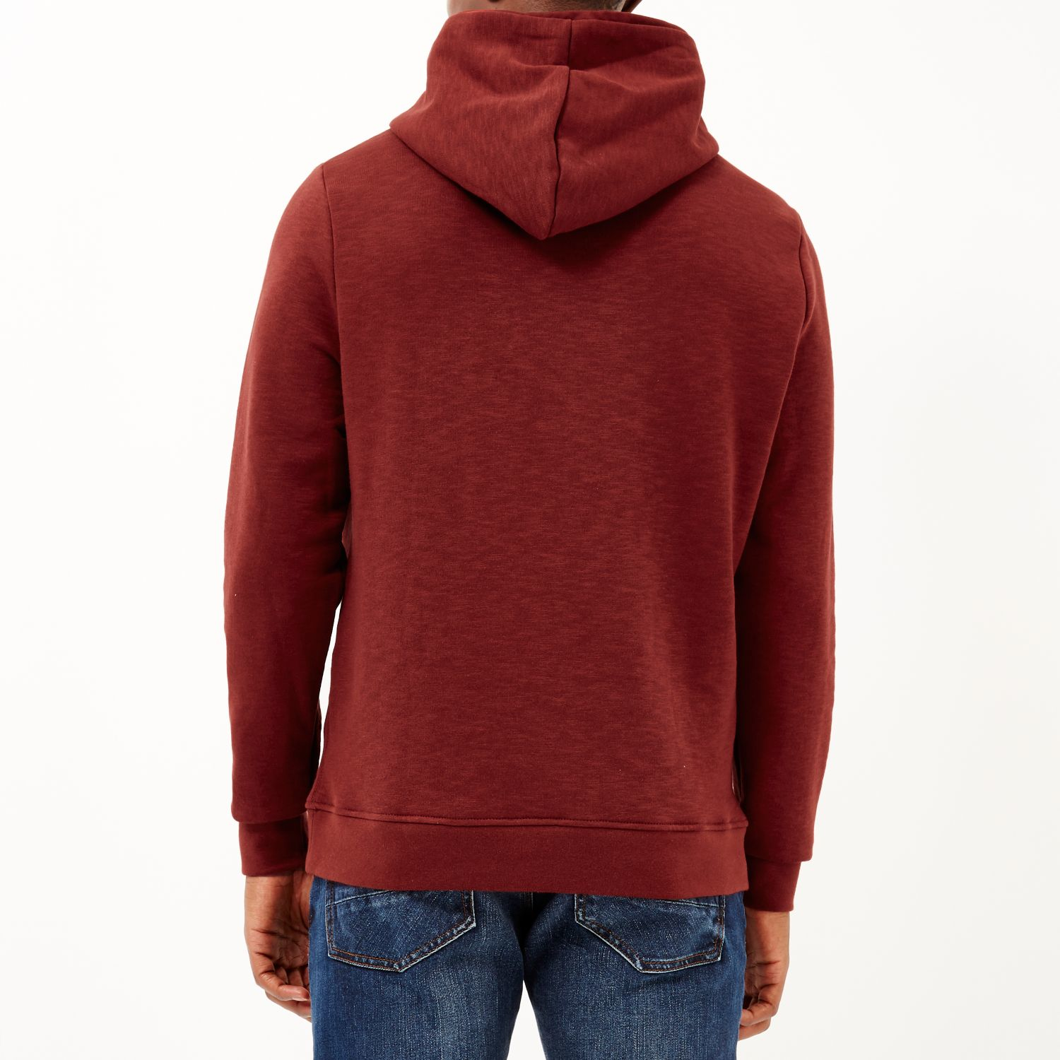 River Island Red Cross Neck Hoodie in Red for Men - Lyst