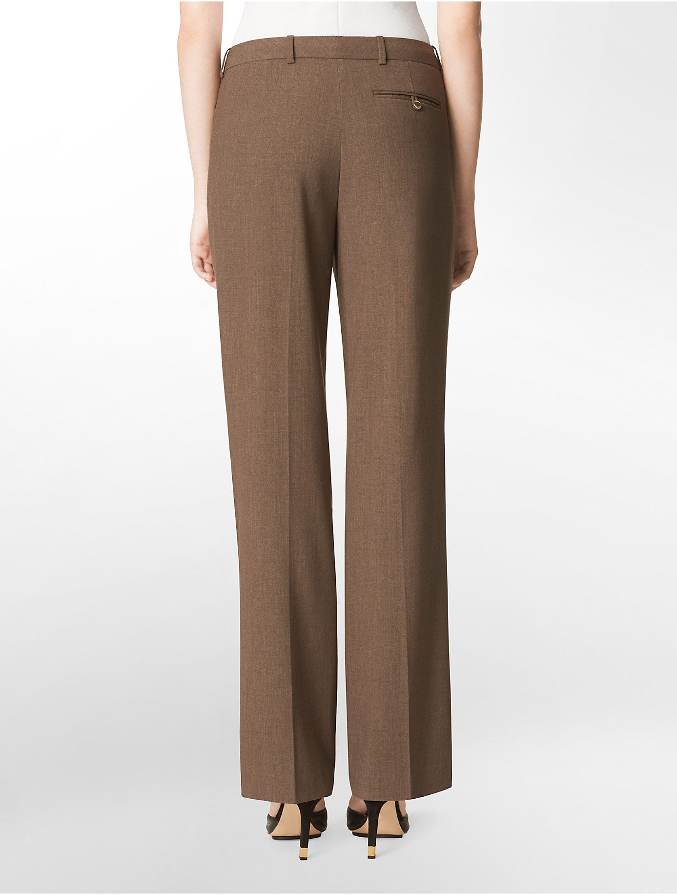 Lyst - Calvin Klein Straight Fit Heather Taupe Suit Pants in Brown