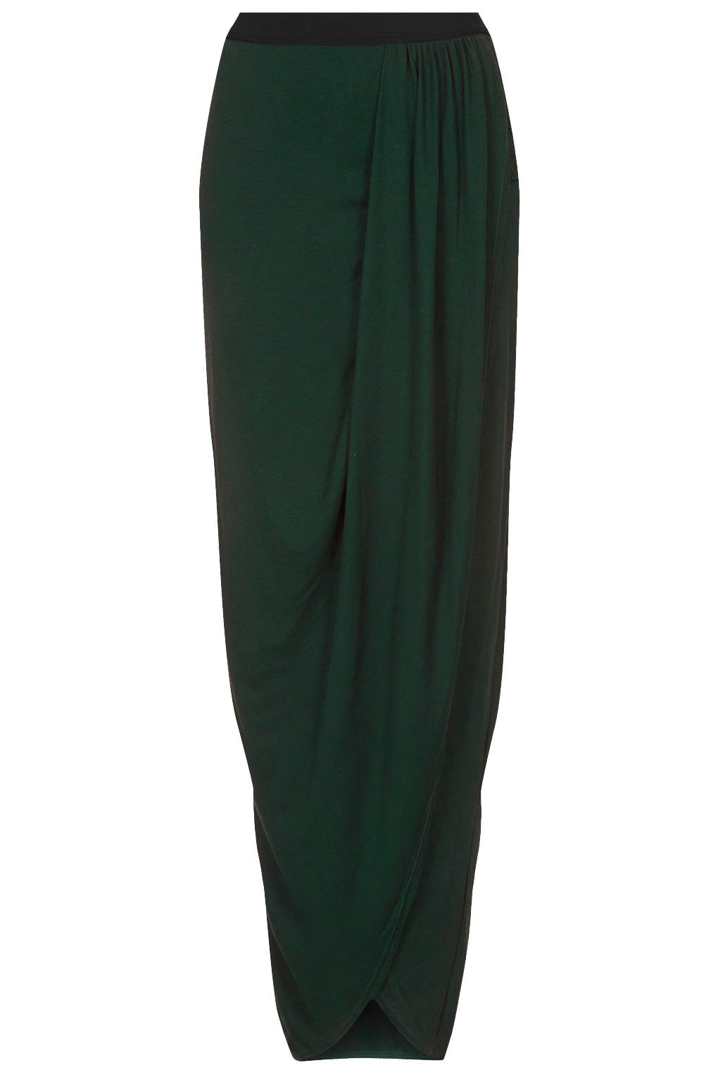 Lyst Green Jersey Drape Maxi Skirt in Green