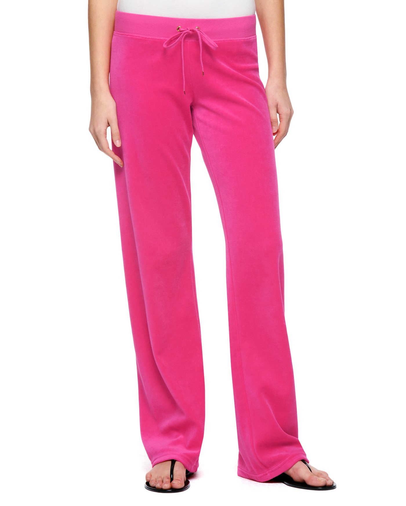 Juicy couture Bling Original Velour Pant in Red | Lyst