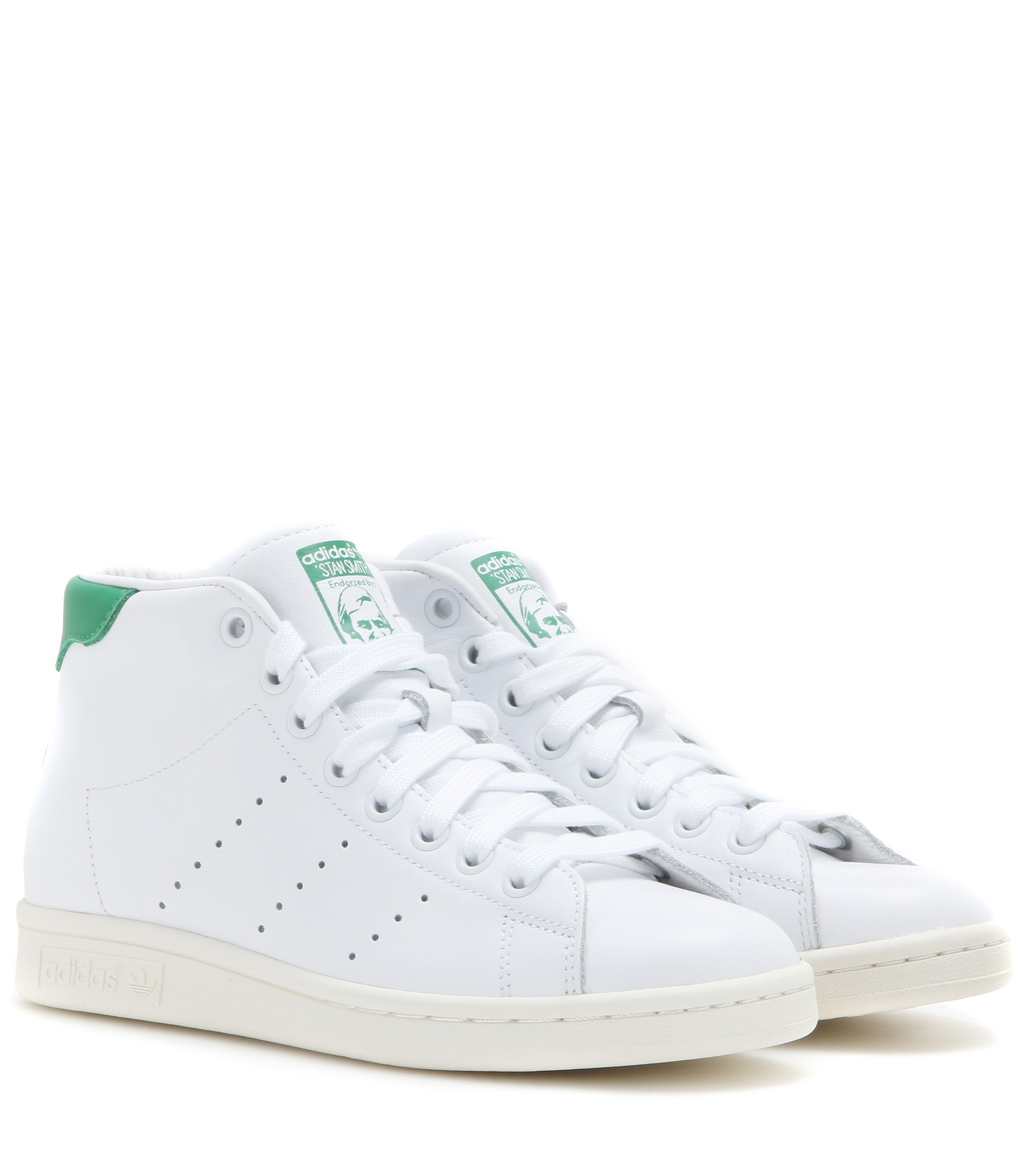 adidas Stan Smith Mid Leather High top Sneakers in White Lyst shoes, sneakers, sneakers, white, nike, adidas, high tops