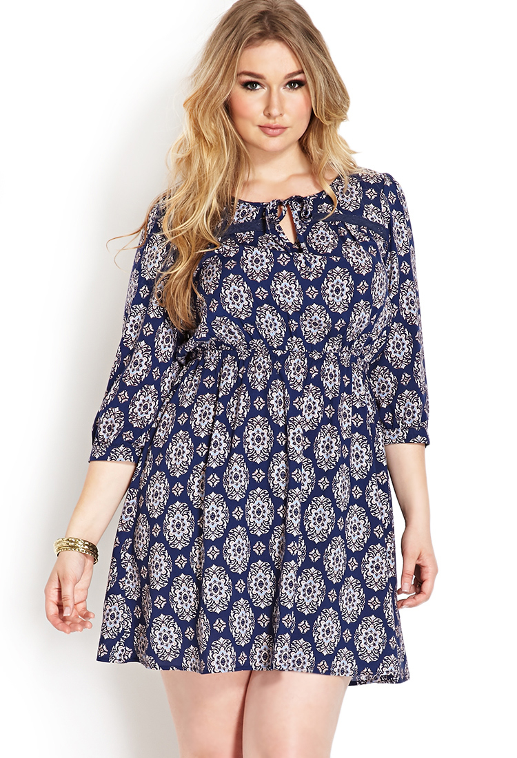 Lyst - Forever 21 Boho Beauty Peasant Dress in Blue
