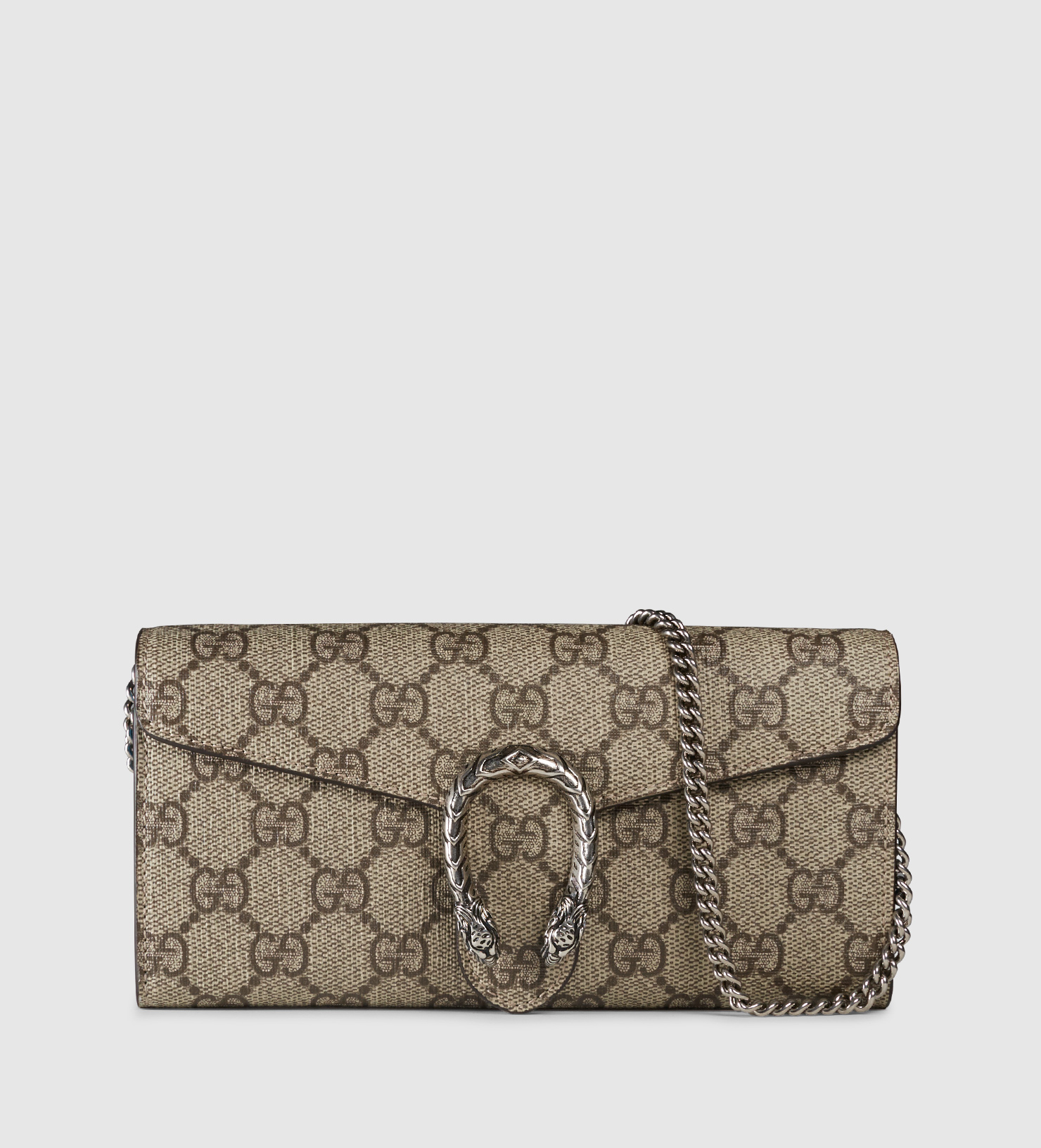 Gucci Dionysus Gg Supreme Chain Wallet in Natural - Lyst