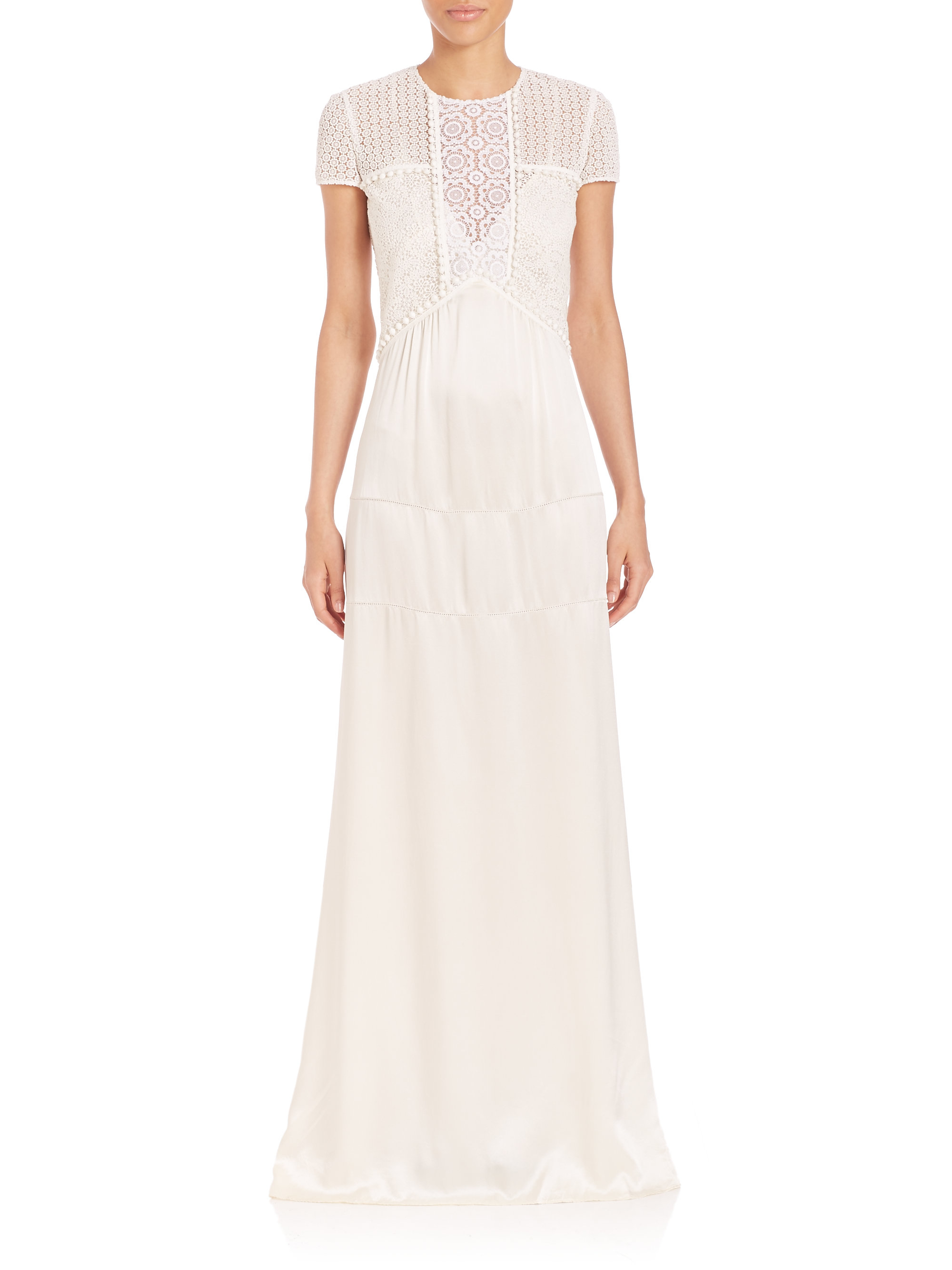 white lace gown