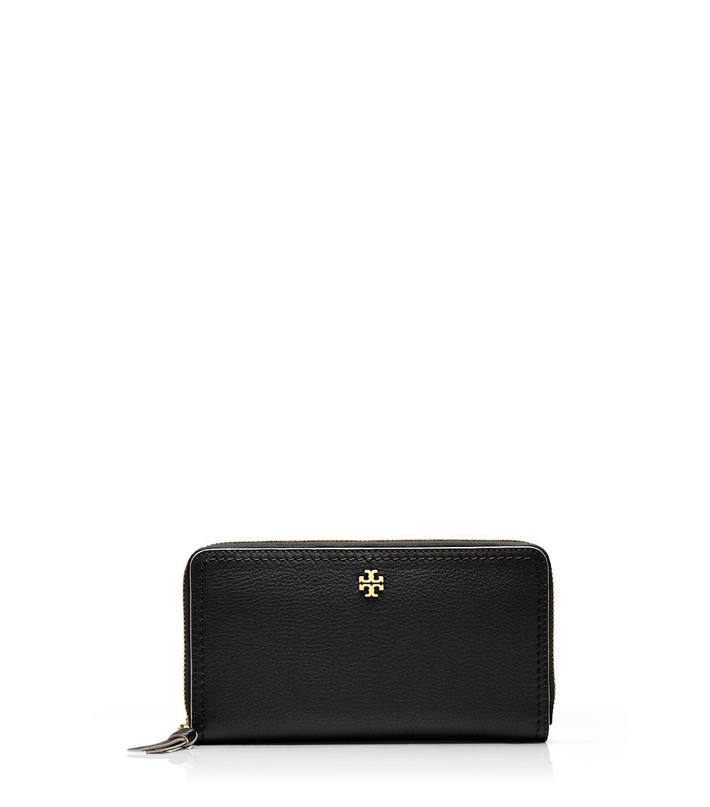Lyst Tory Burch Emerson Zip Continental Wallet in Black