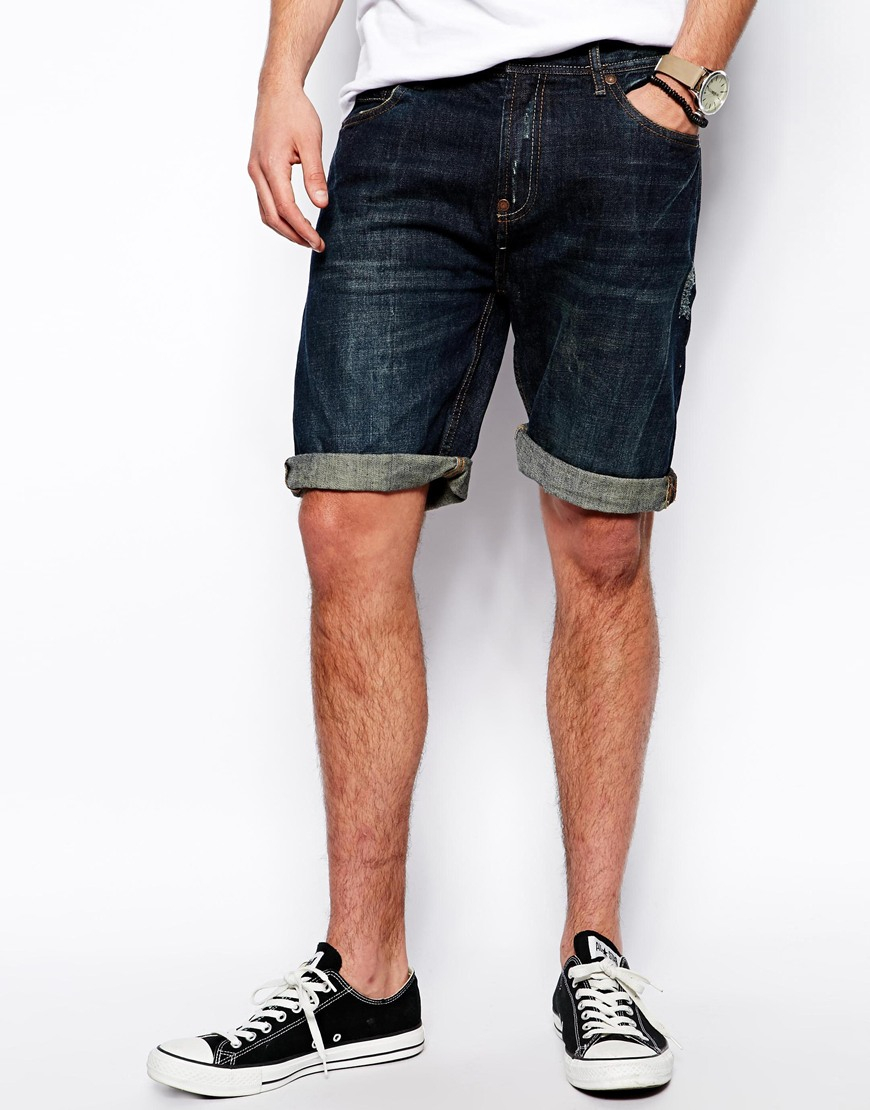 Pull&bear Denim Shorts in Blue for Men | Lyst