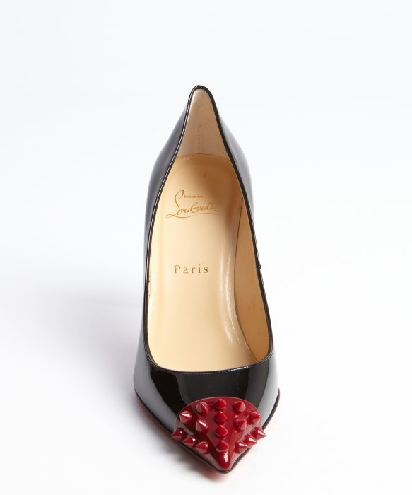 Christian louboutin Patent Leather Spiked Toe Geo Pointed Toe ...