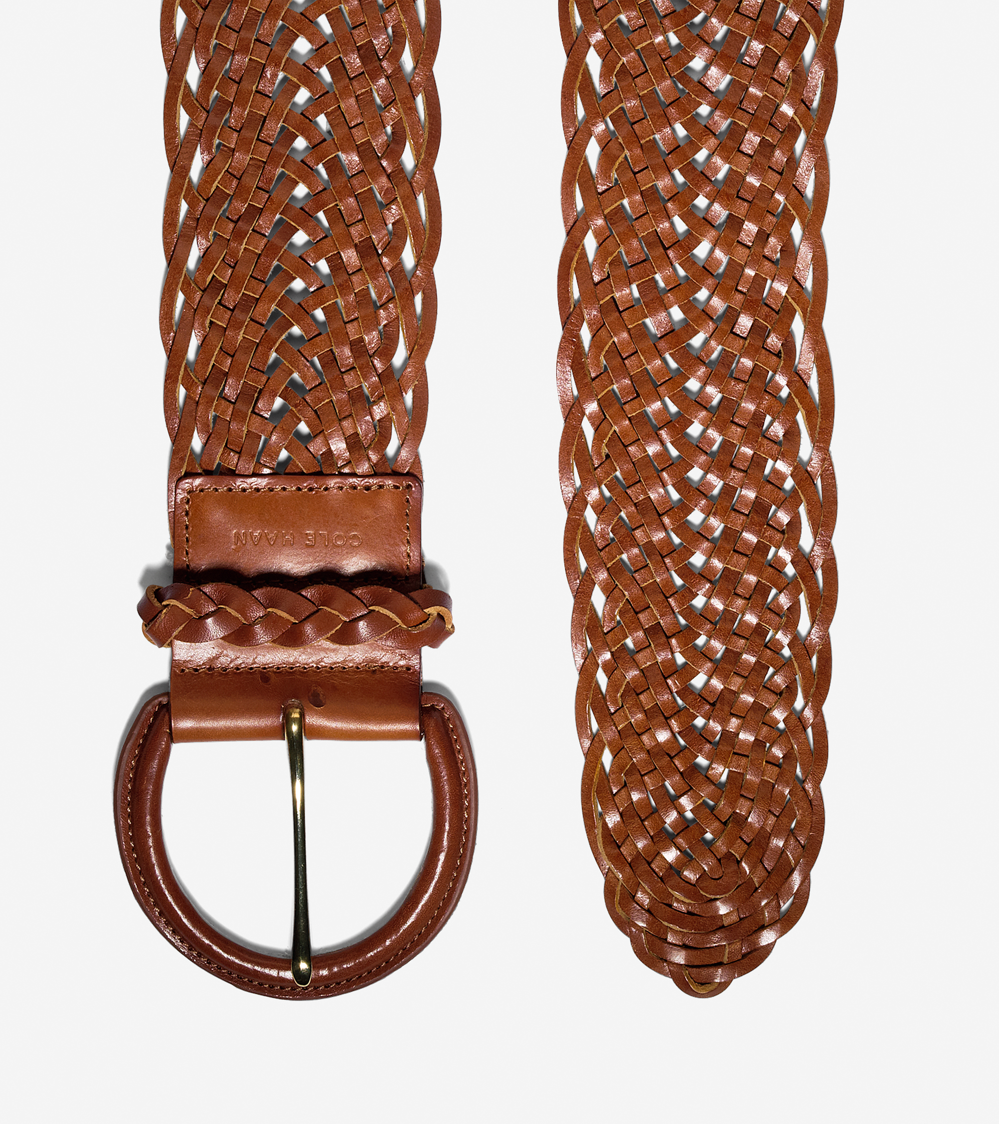 Lyst - Cole Haan Thick Braided Belt in Brown