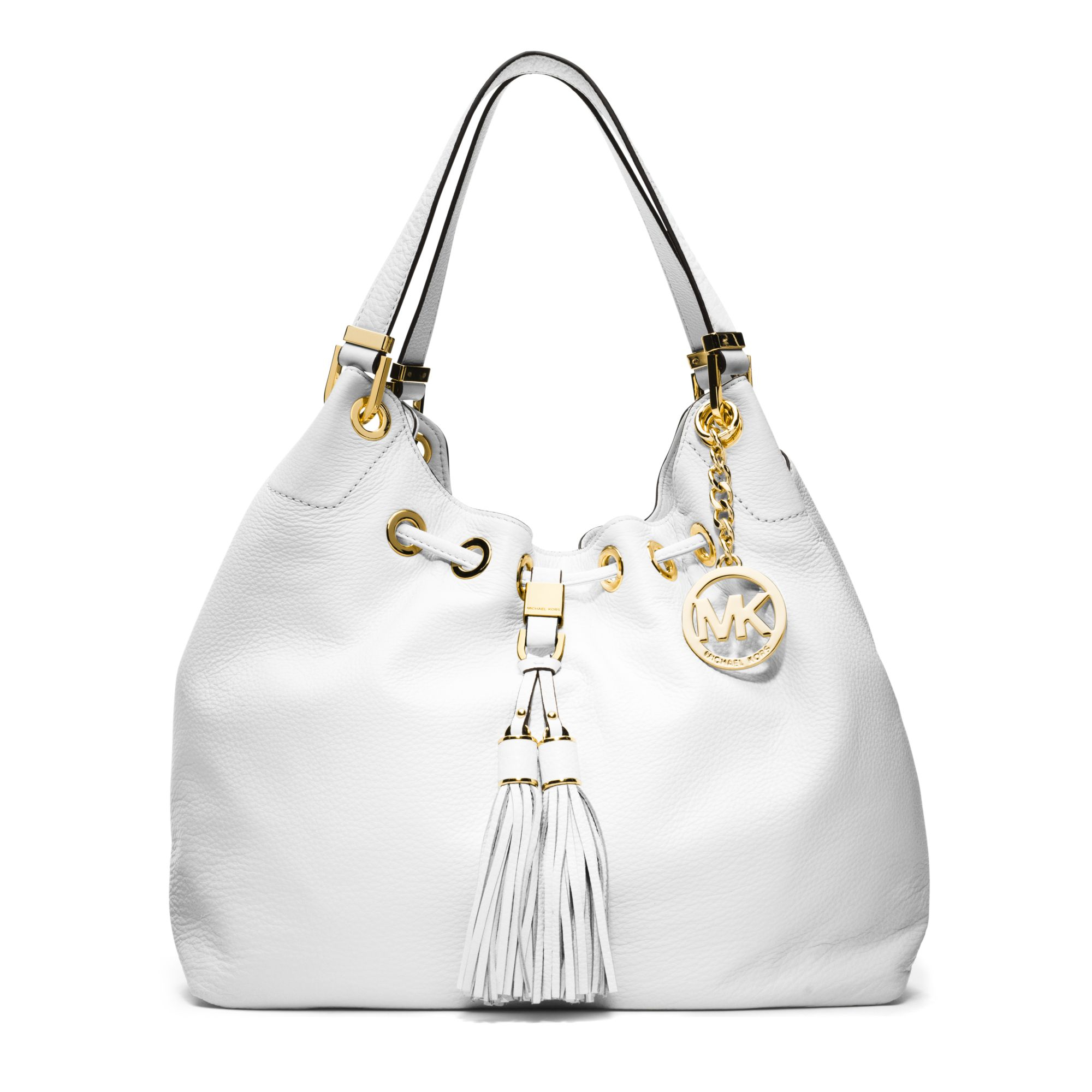 white leather michael kors purse