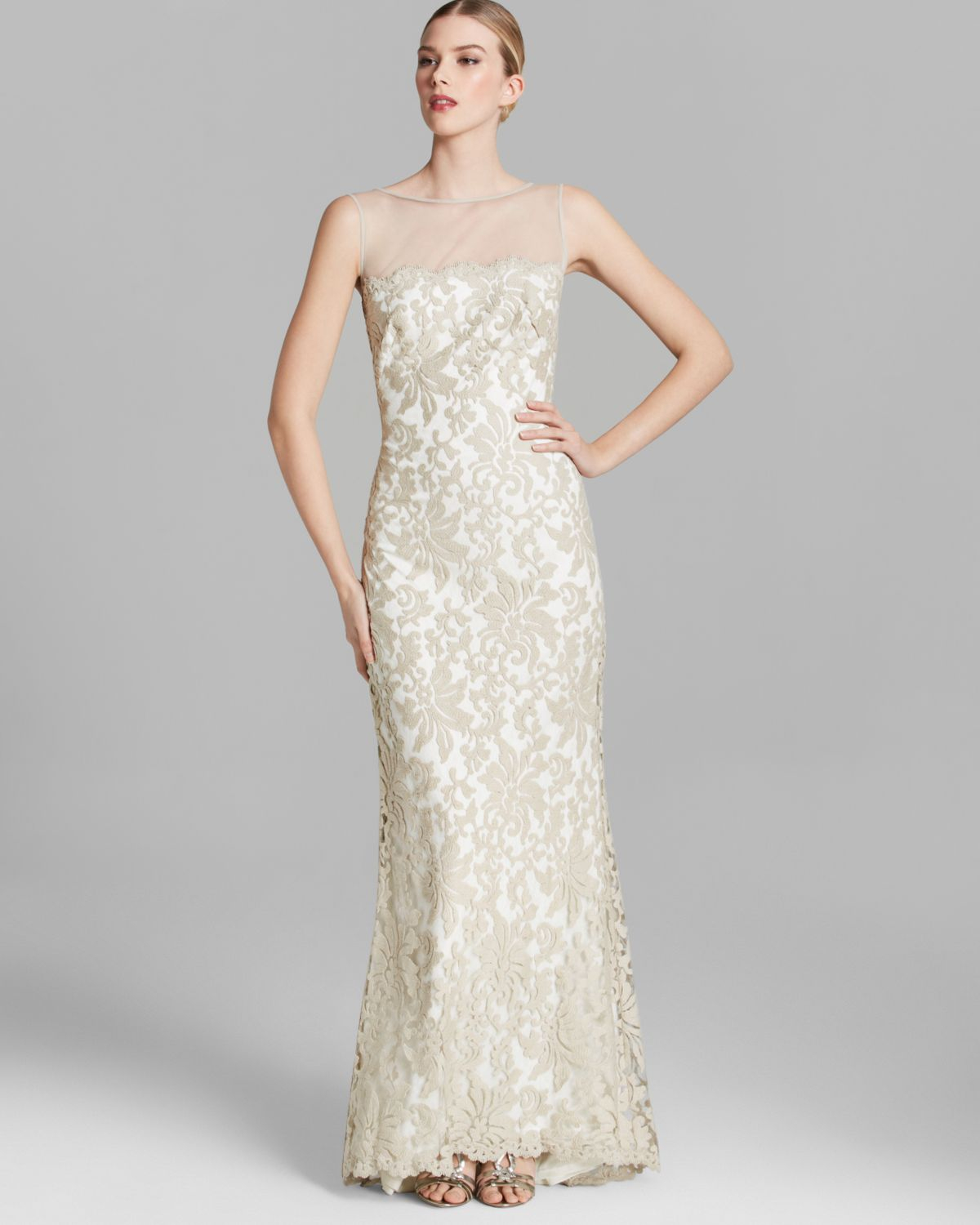 Tadashi Shoji Illusion Lace Dress