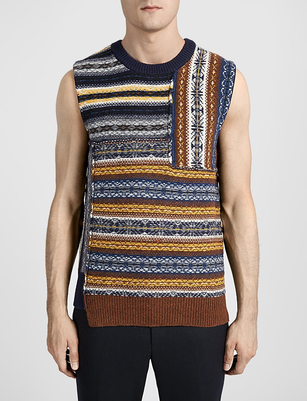 JOSEPH Wool Fair Isle Sleeveless Sweater for Men Lyst
