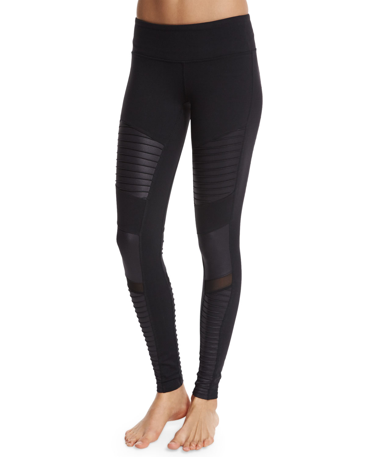 Alo yoga Moto Full-length Sport Leggings in Black | Lyst