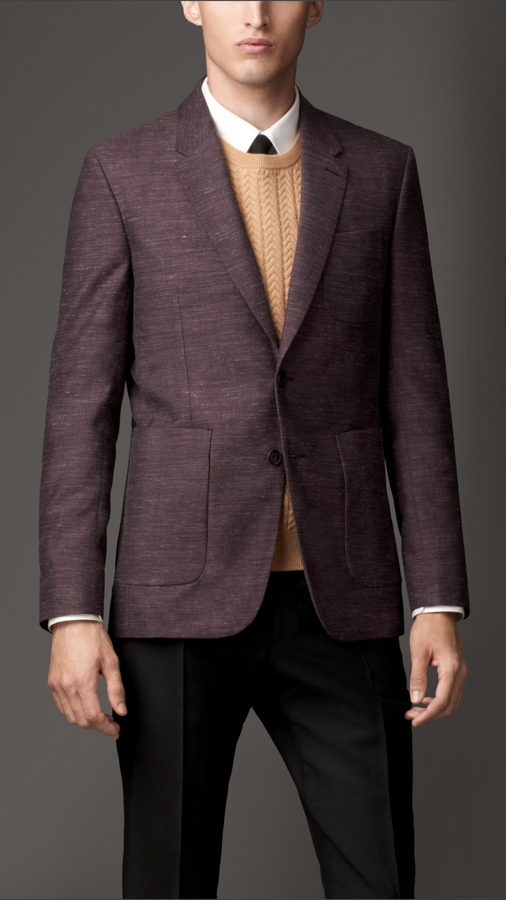 Burberry Modern Fit Wool Silk And Linen Jacket in Purple for Men (dark ...