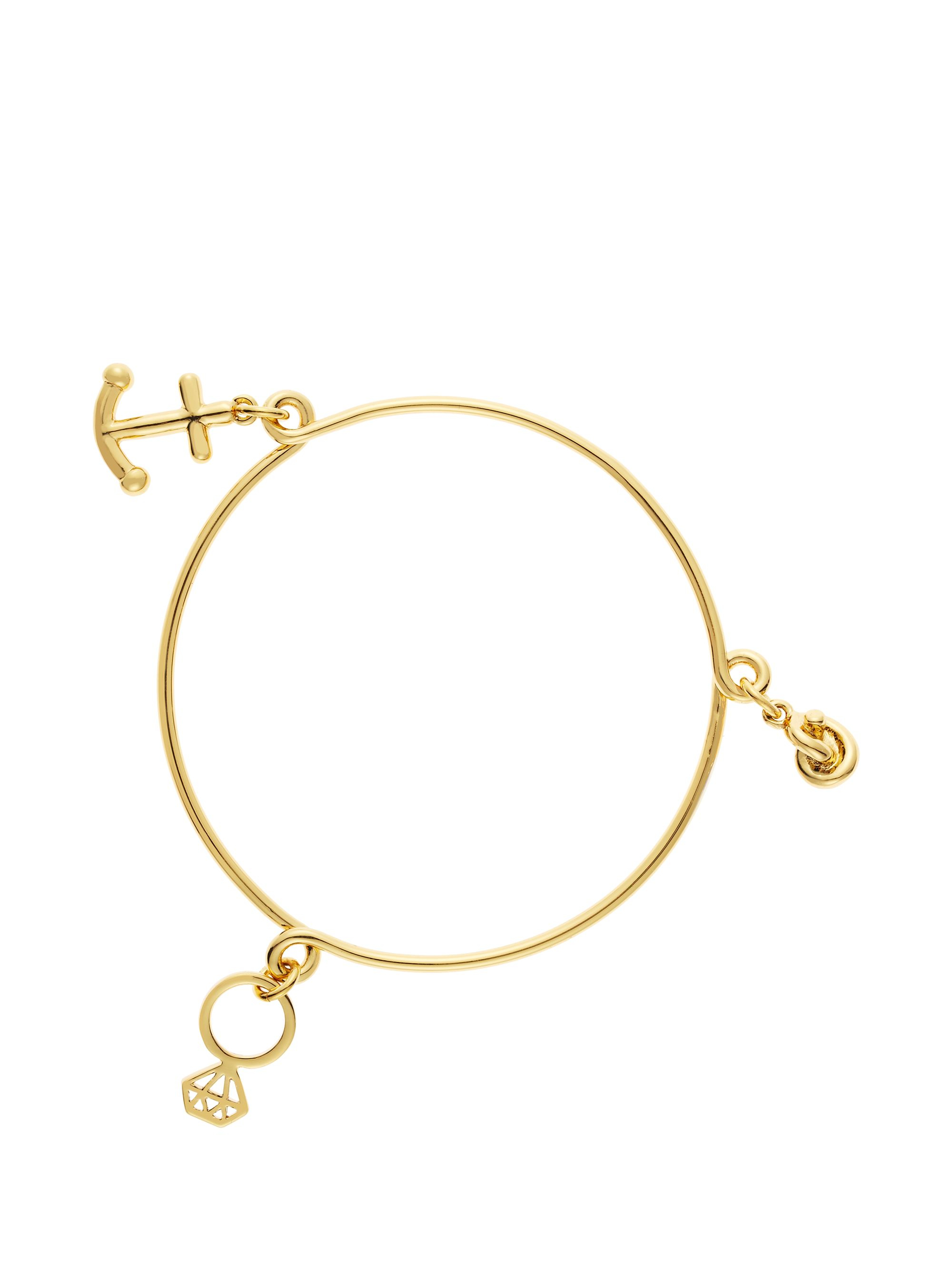 Lyst Kate Spade New York Bridal Anchor Charm Bangle In Metallic