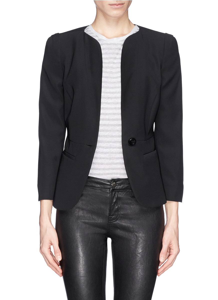Armani Sheer Silk Chiffon Cutout Back Jacket in Black | Lyst