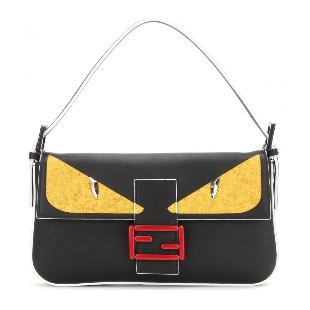 Fendi Baguette Leather Shoulder Bag in Black Lyst