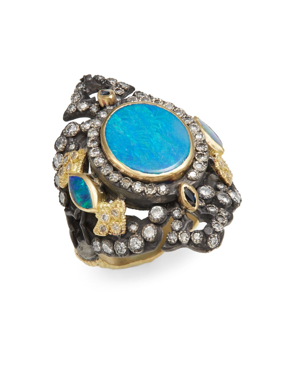 Lyst - Armenta Old World Midnight Diamond, Opal & Sapphire Ring in Blue