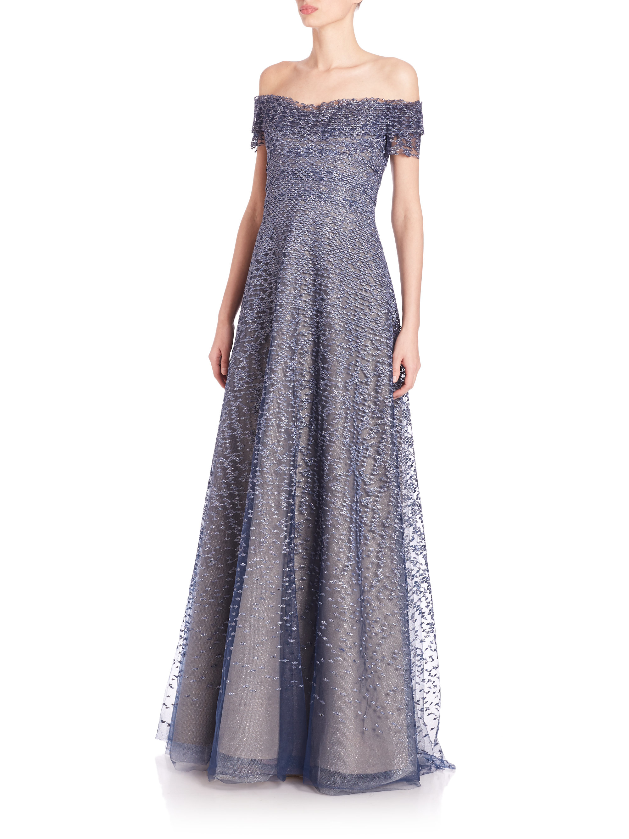 lace blue gown