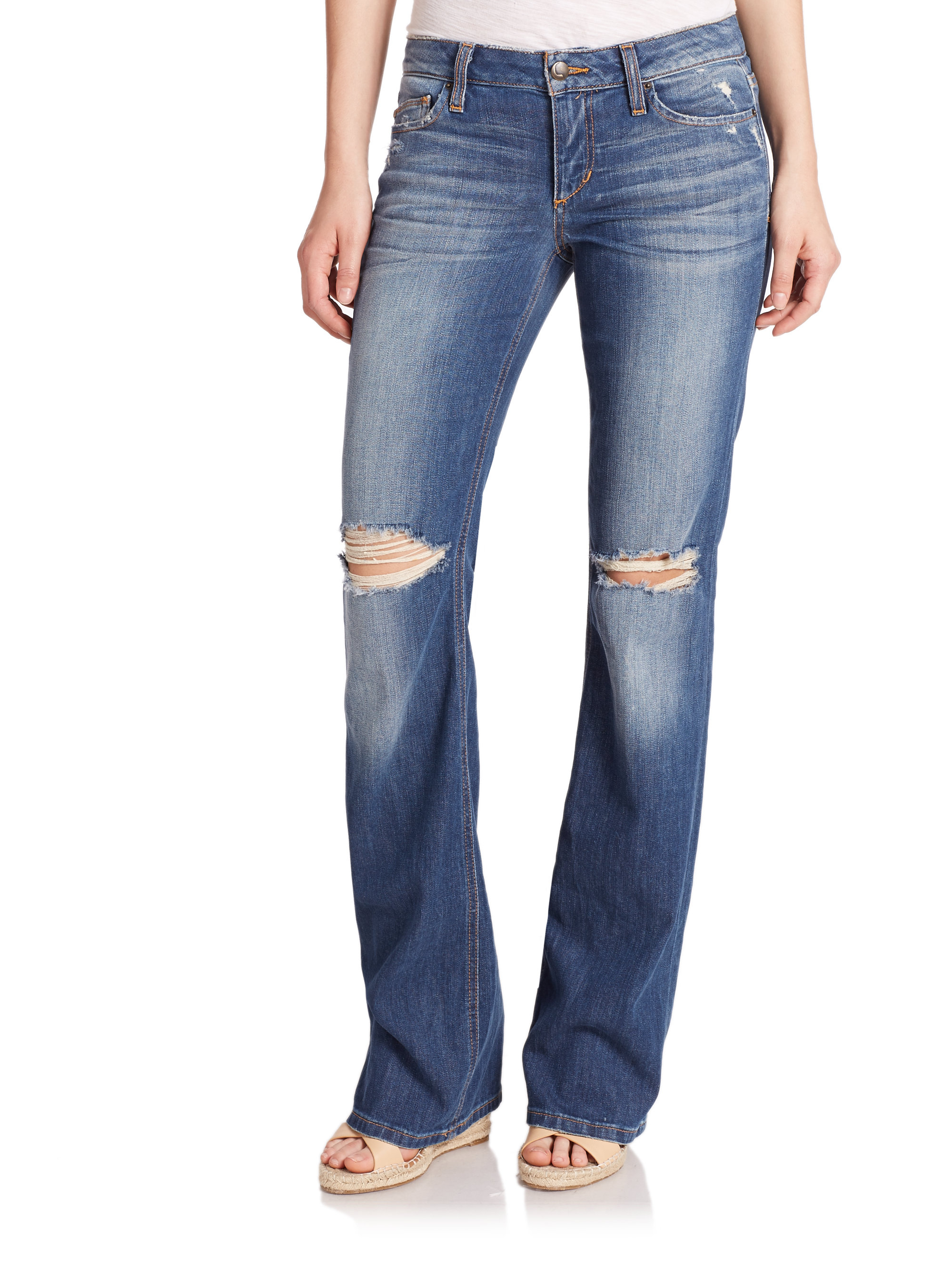 Joe's jeans Vixen Distressed Bootcut Jeans in Blue | Lyst