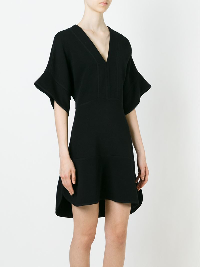 Lyst - Chloé Wide Sleeve Dress in Black