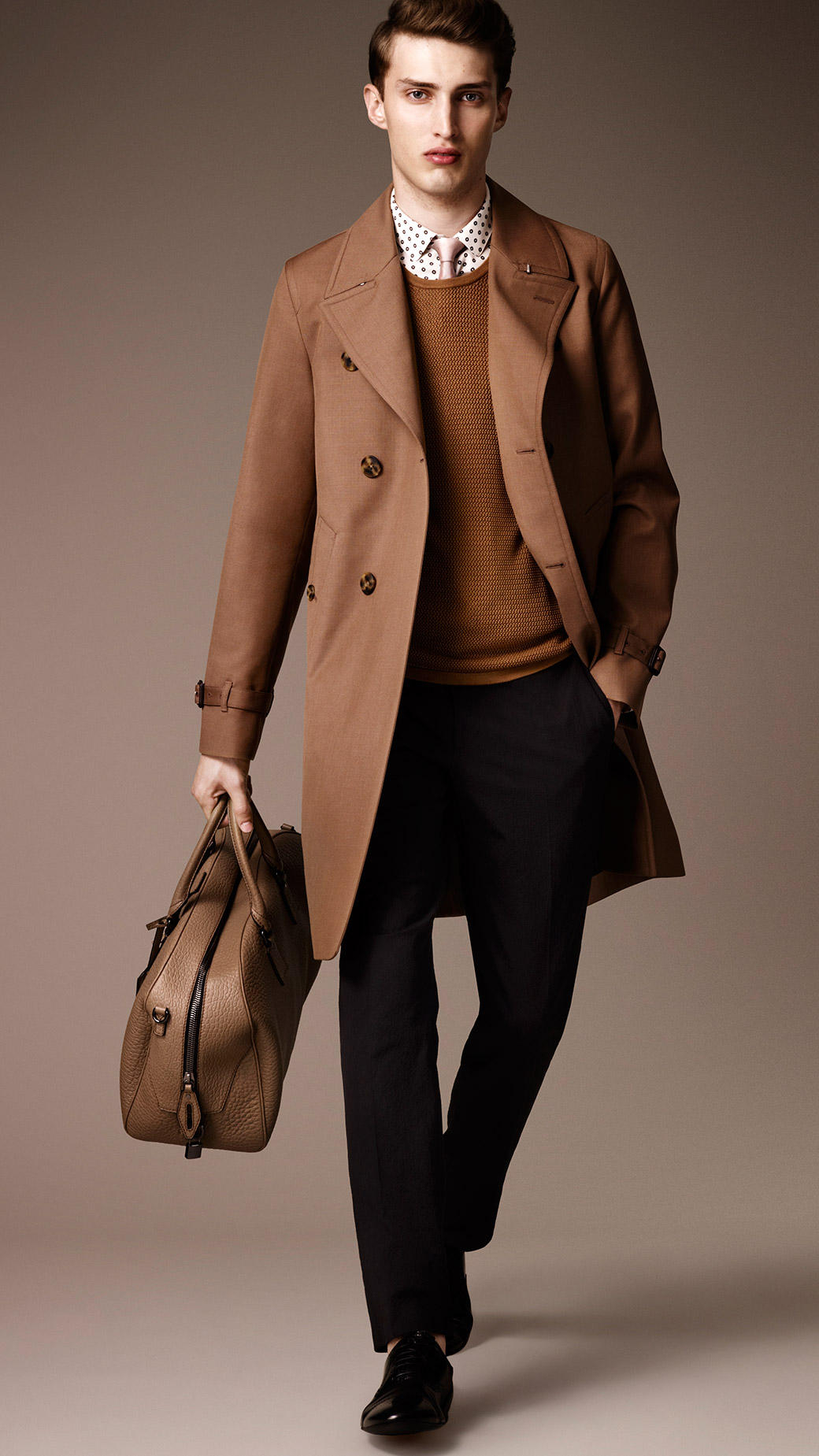 Burberry Long Cottonbonded Virgin Wool Mohair Trench Coat in Brown ...