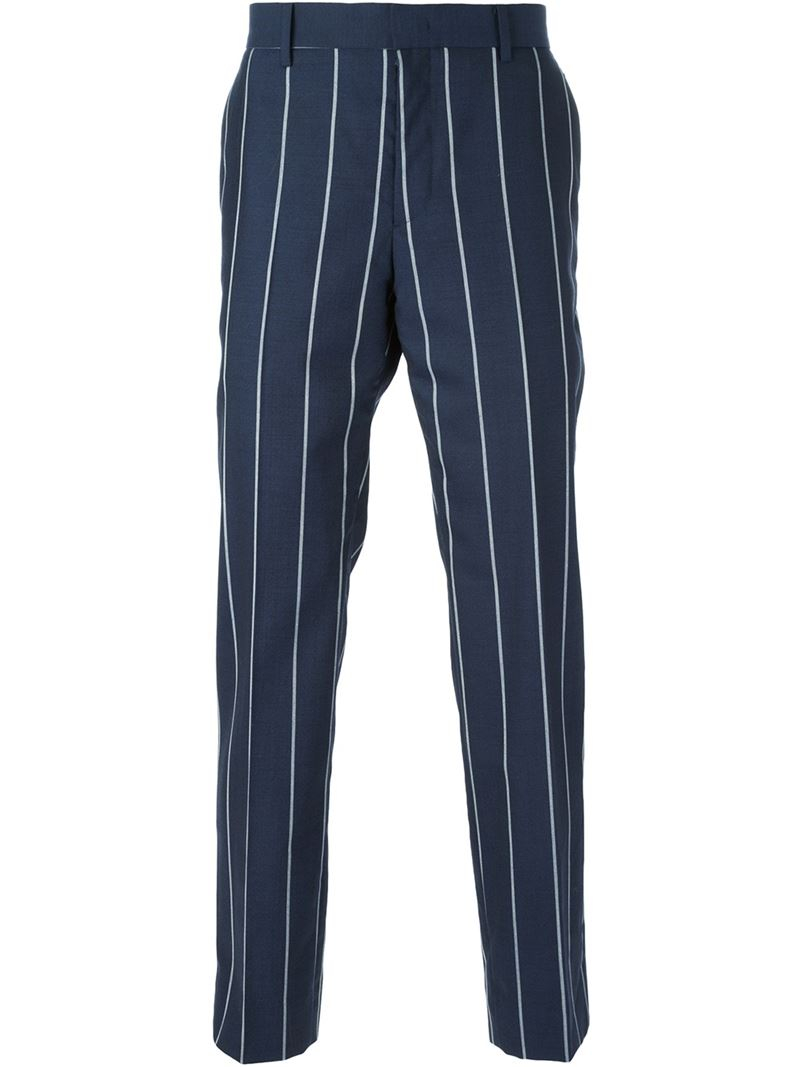Juun.j Pin Stripe Trousers in Blue for Men | Lyst