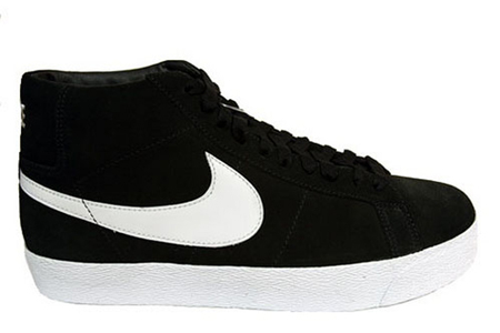 nike blazer high black and white