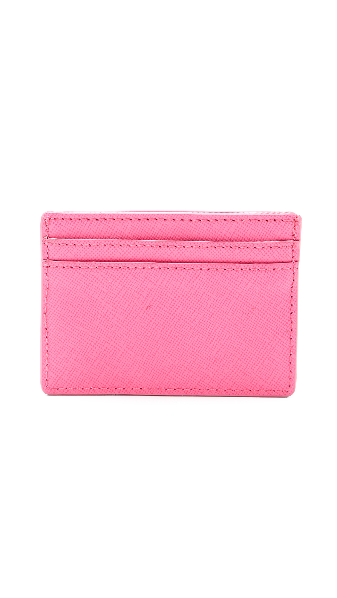 Lyst - Tory Burch Saffiano Slim Card Case in Pink