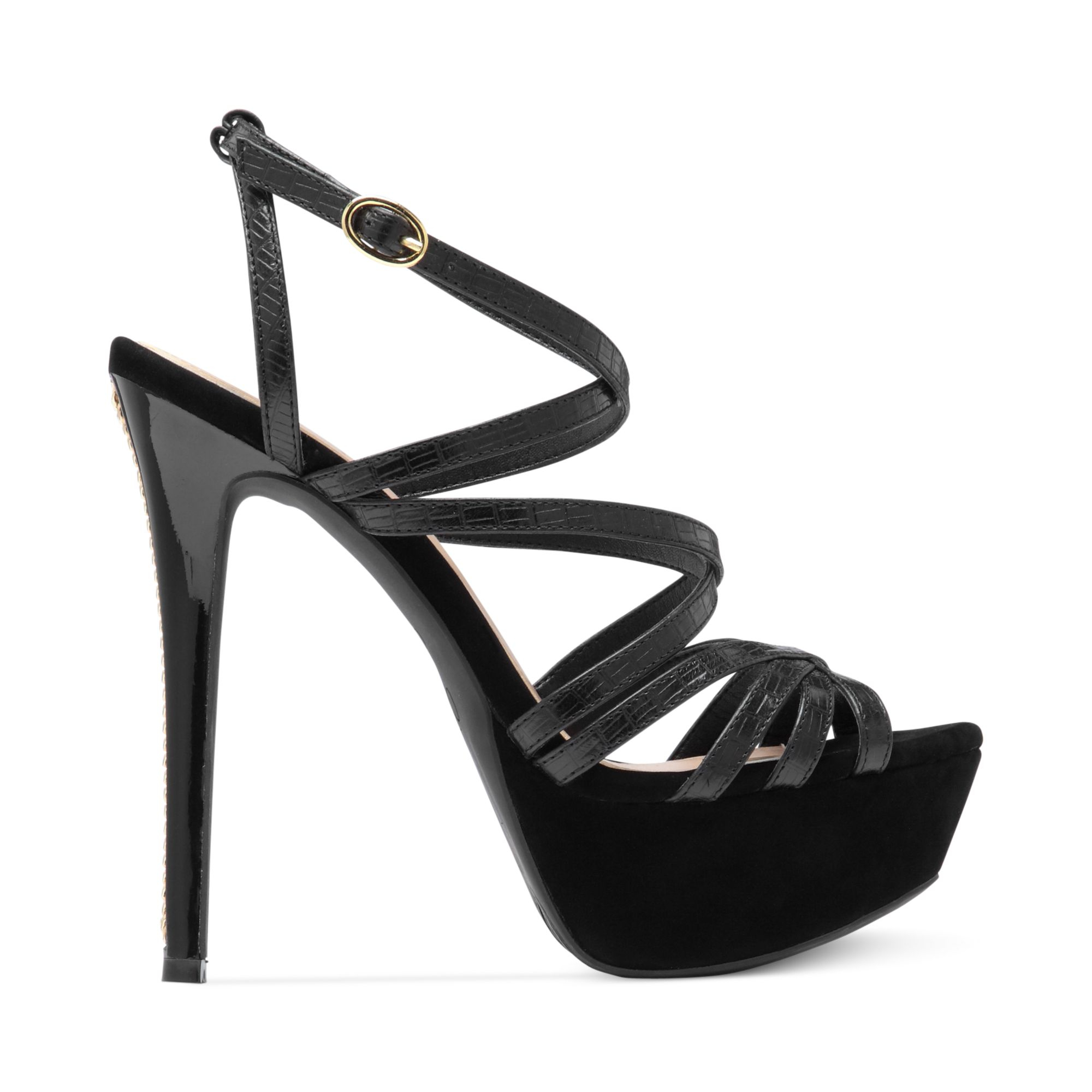 Jessica simpson Evans Strappy Platform Sandals in Black | Lyst