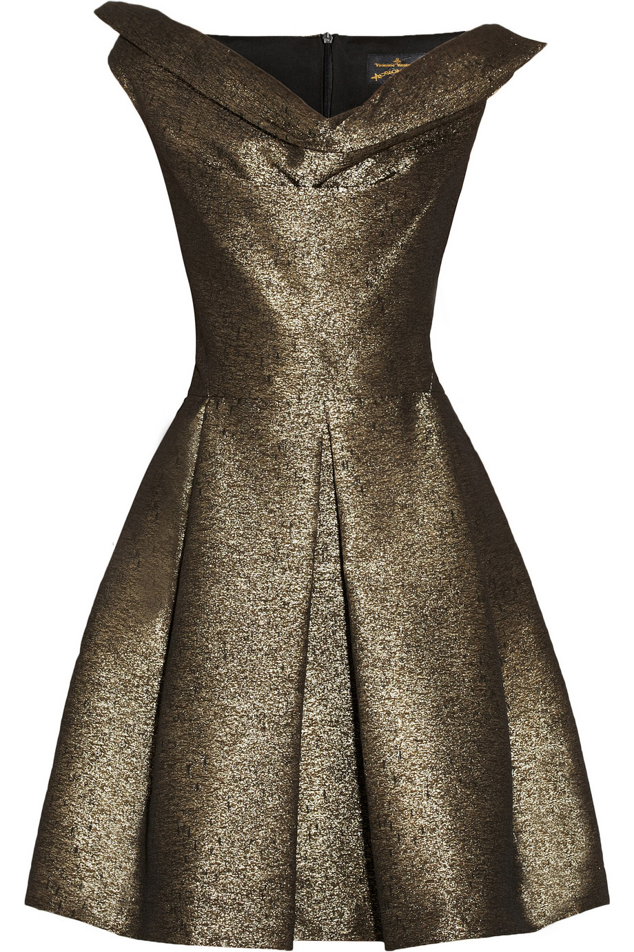 draped metallic dress