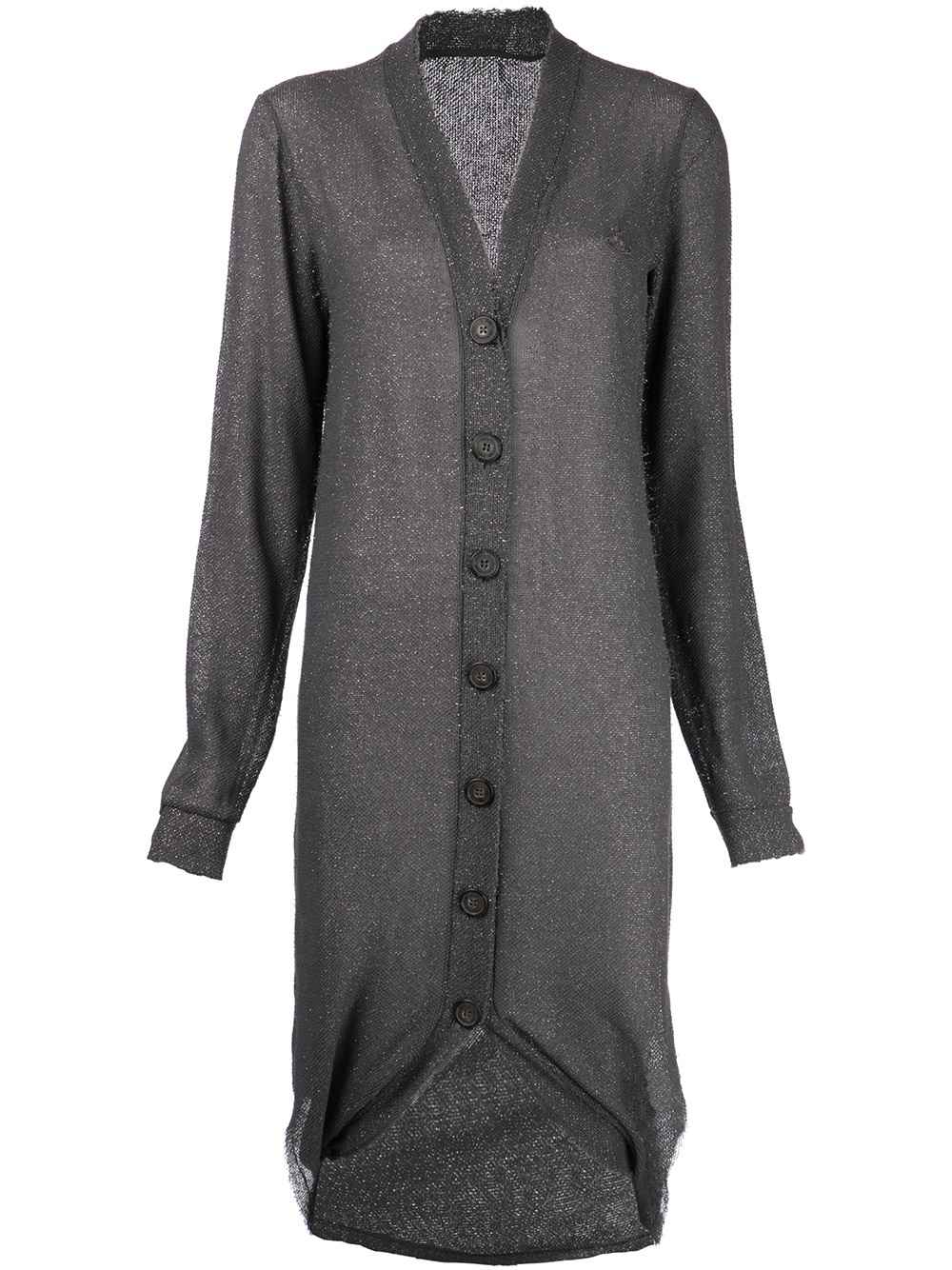 Lyst - Vivienne Westwood Anglomania Metallic Long Cardigan in Gray