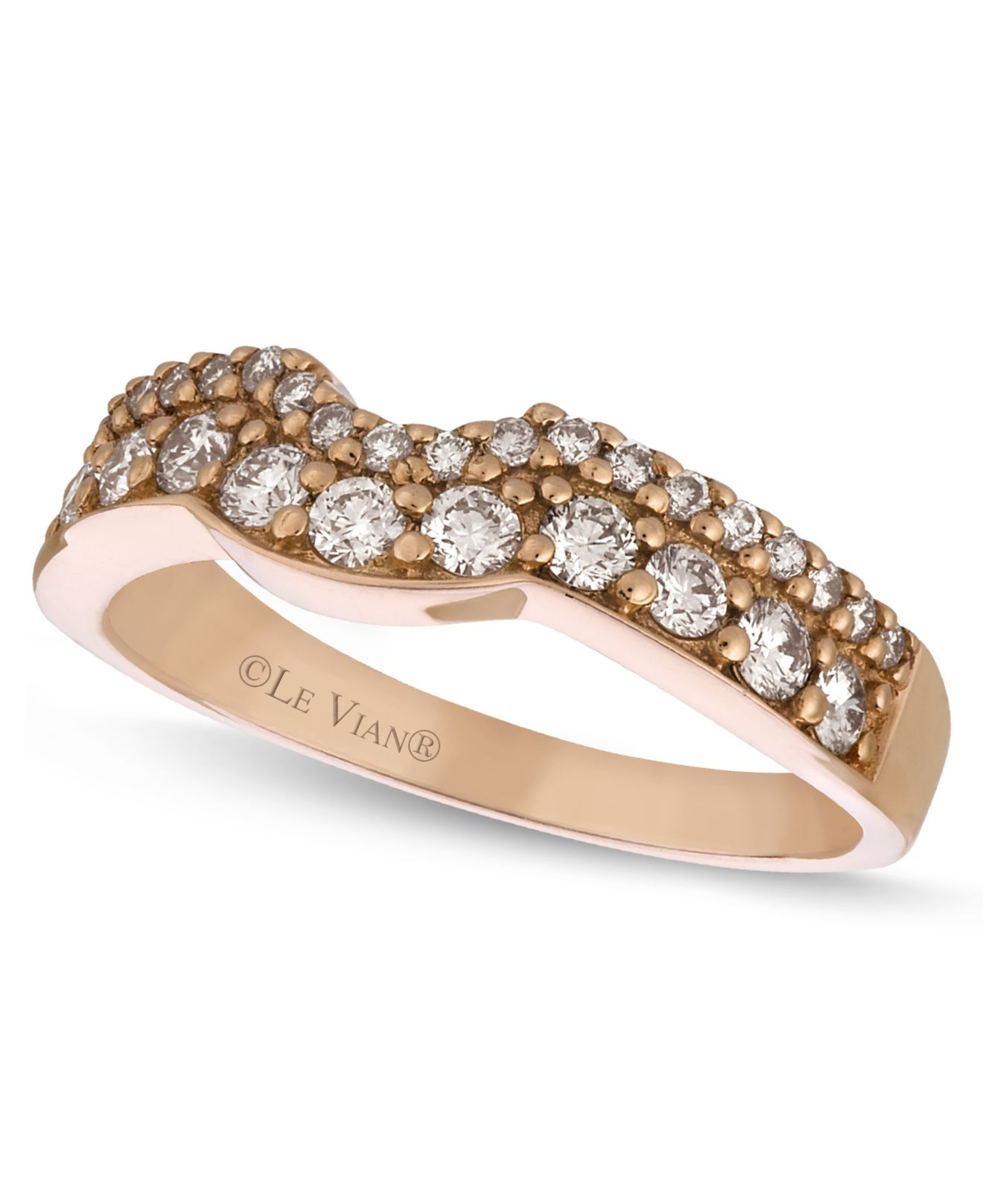 Lyst Le Vian Diamond Diamond Wedding Band (5/8 Ct. T.w.) In 14k Rose Gold in Pink