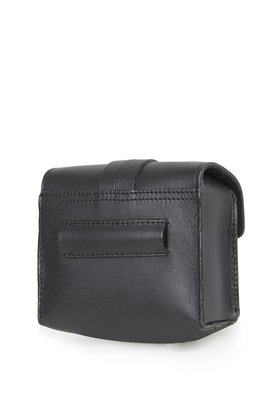 Lyst - Topshop Womens Structured Leather Belt Bag Black in Black