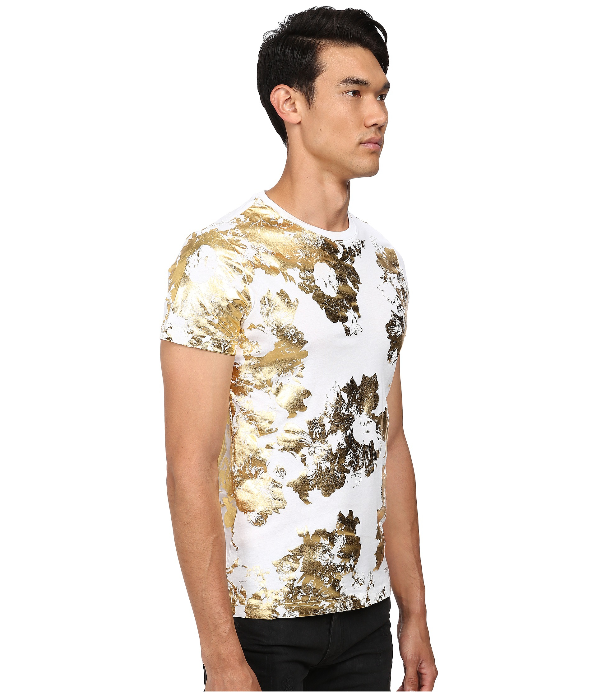 Lyst - Versace jeans Short Sleeve T-shirt With Gold Foil in White for Men