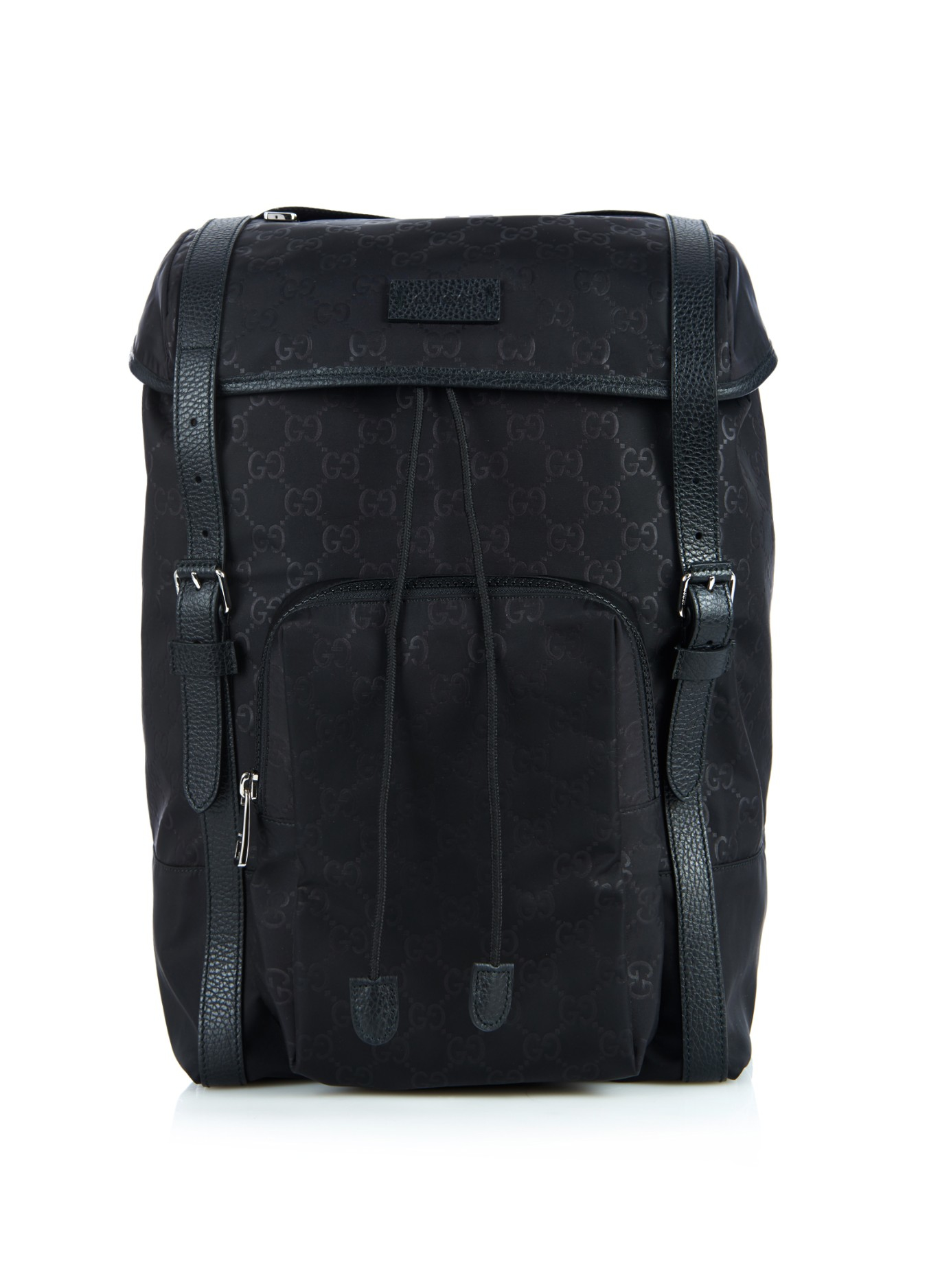 Gucci Monogram Gg Nylon Backpack in Black for Men - Lyst