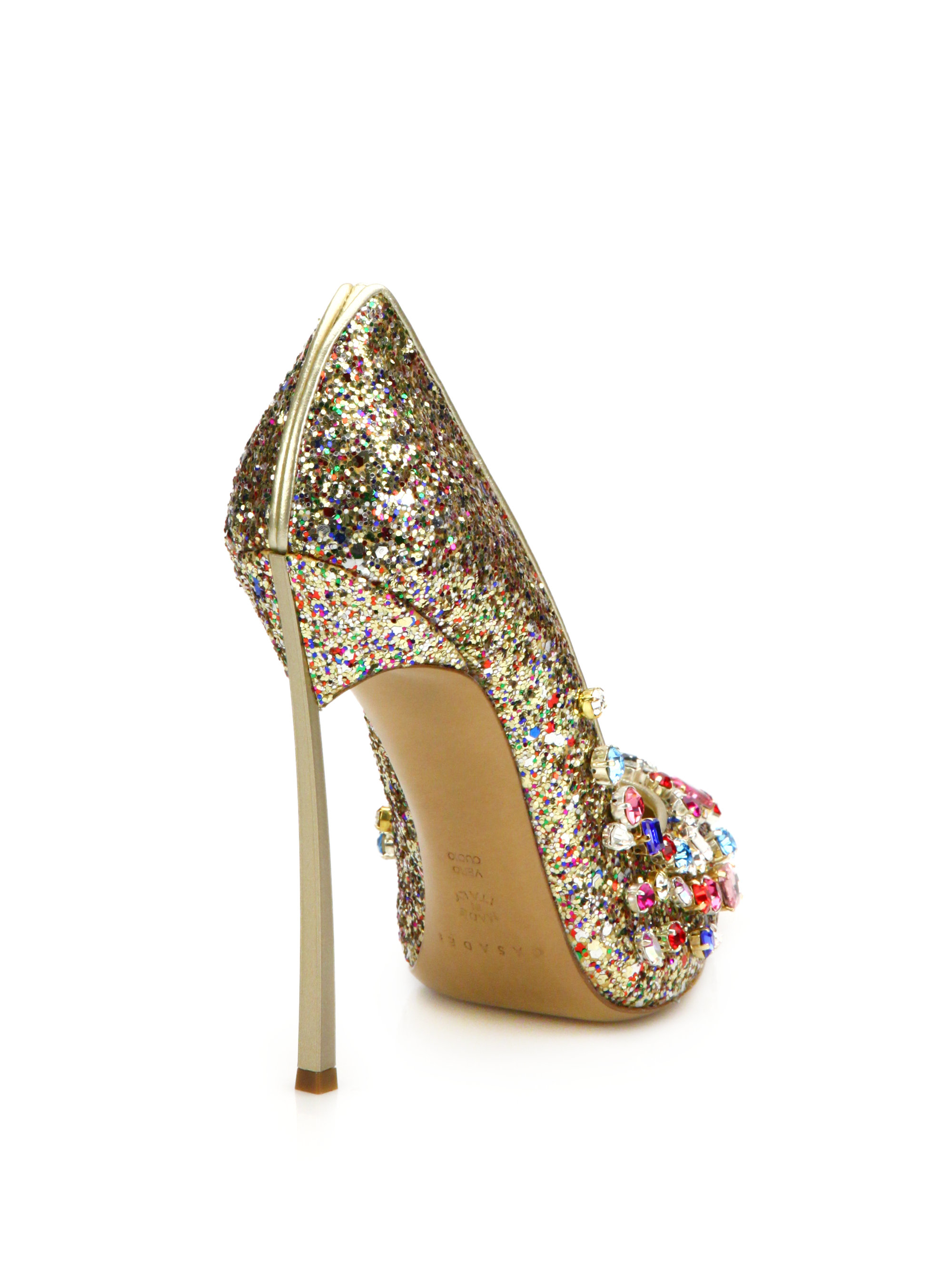 jeweled heel pumps
