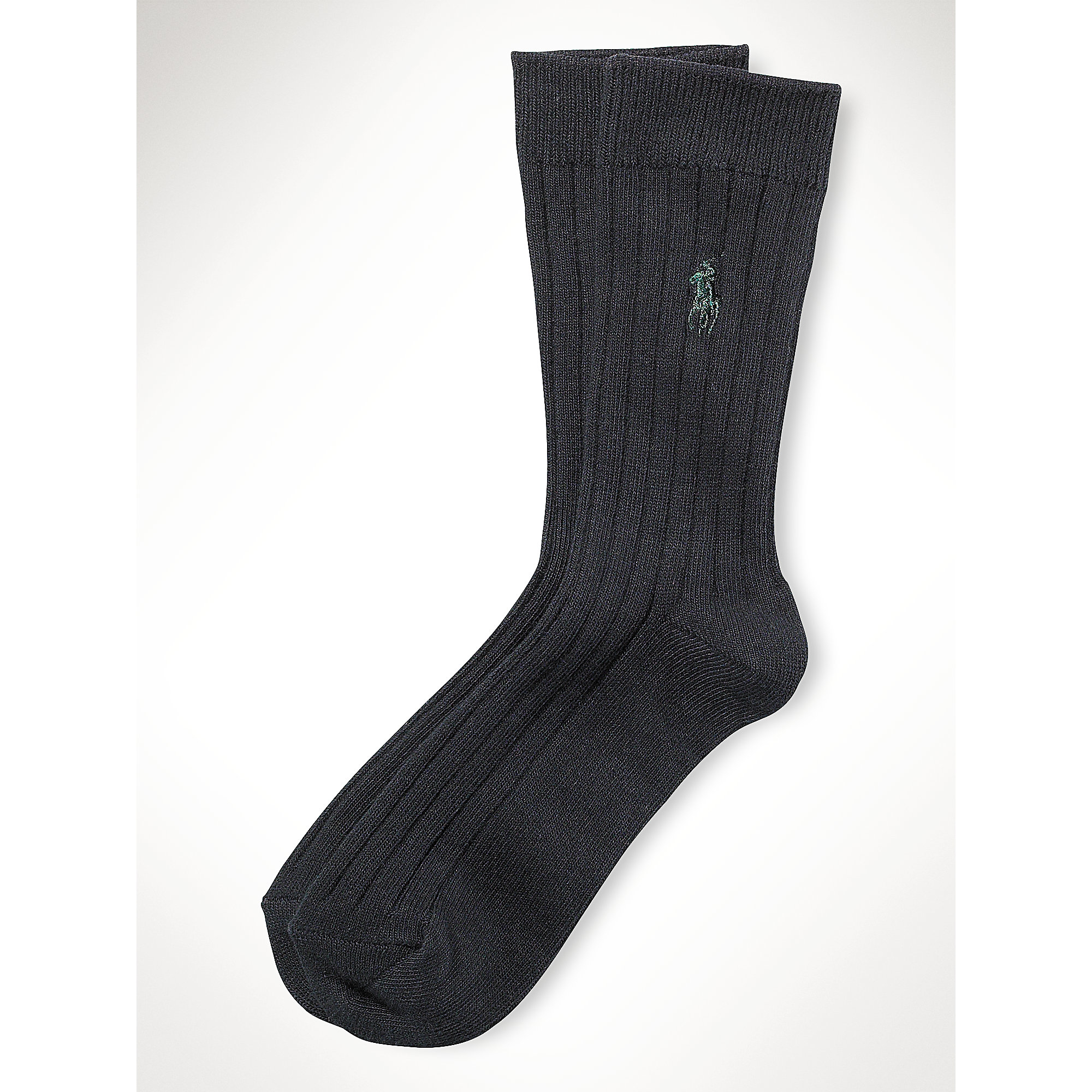 Lyst Polo Ralph Lauren Ribbed Cotton Pony Dress Socks in Black for Men