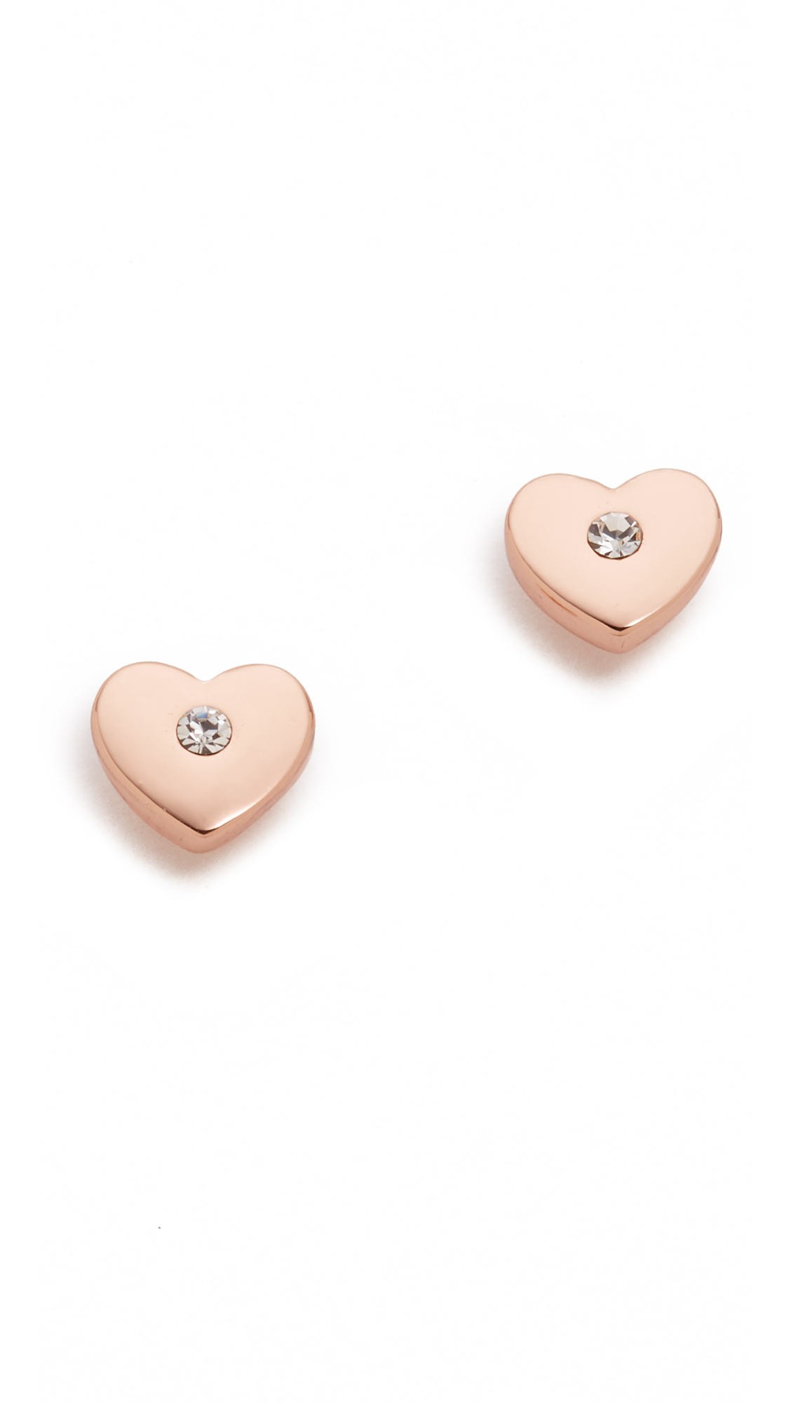 Lyst Kate Spade New York Love List Heart Studs Earrings Clear Gallery