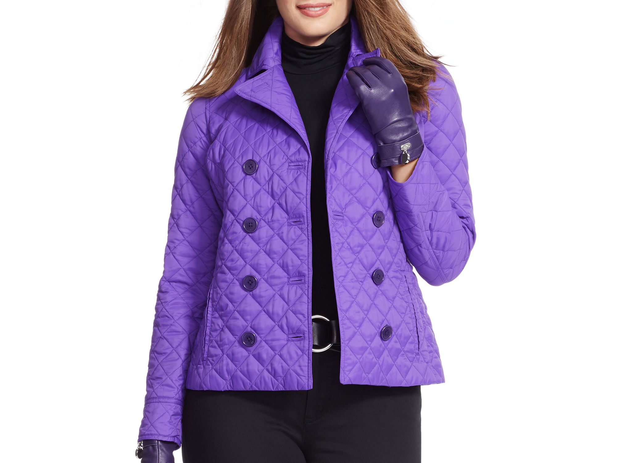 Pink pony Lauren Plus Quilted Jacket in Purple | Lyst