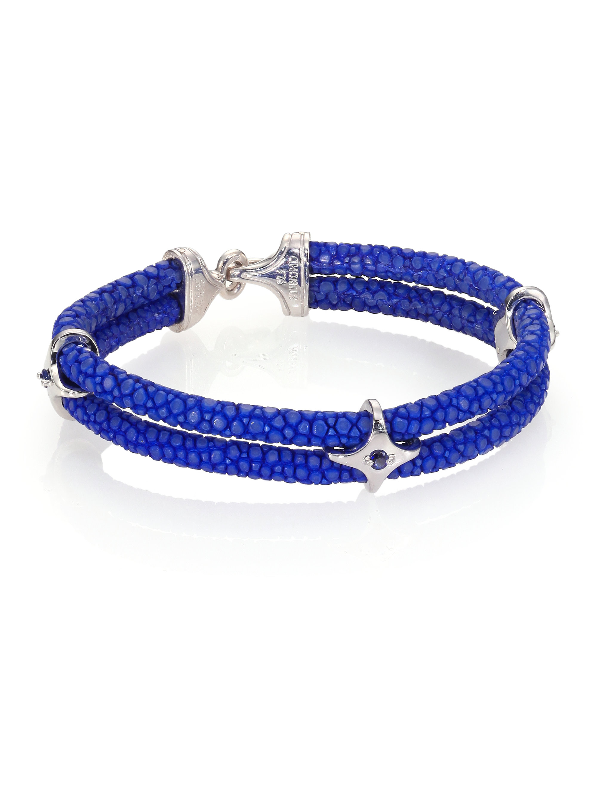 Lyst - Stinghd Sapphire, Silver & Stingray Star Wrap Bracelet in Blue