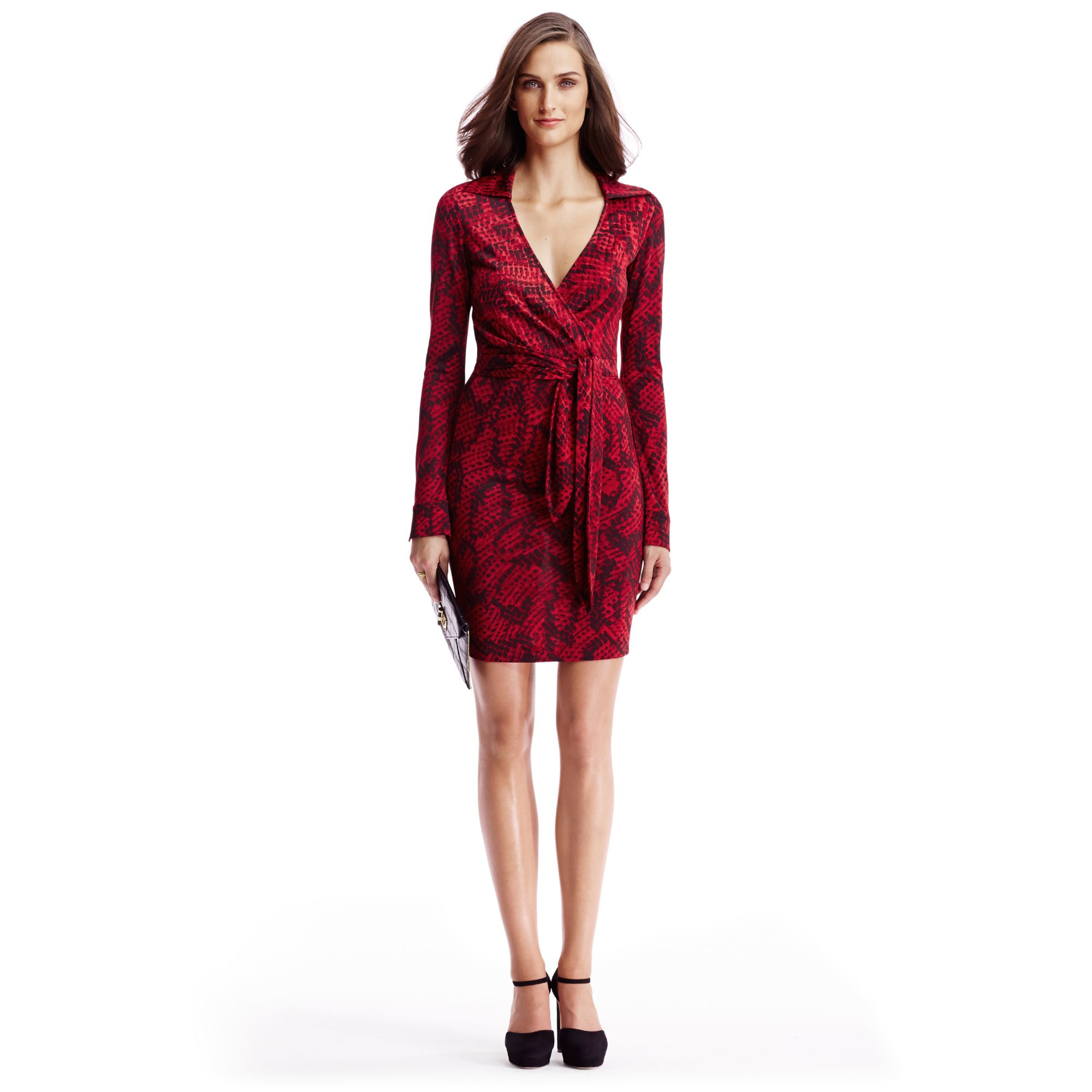 Lyst Diane Von Furstenberg Dvf Savannah Silk Jersey Dress In Red Gallery